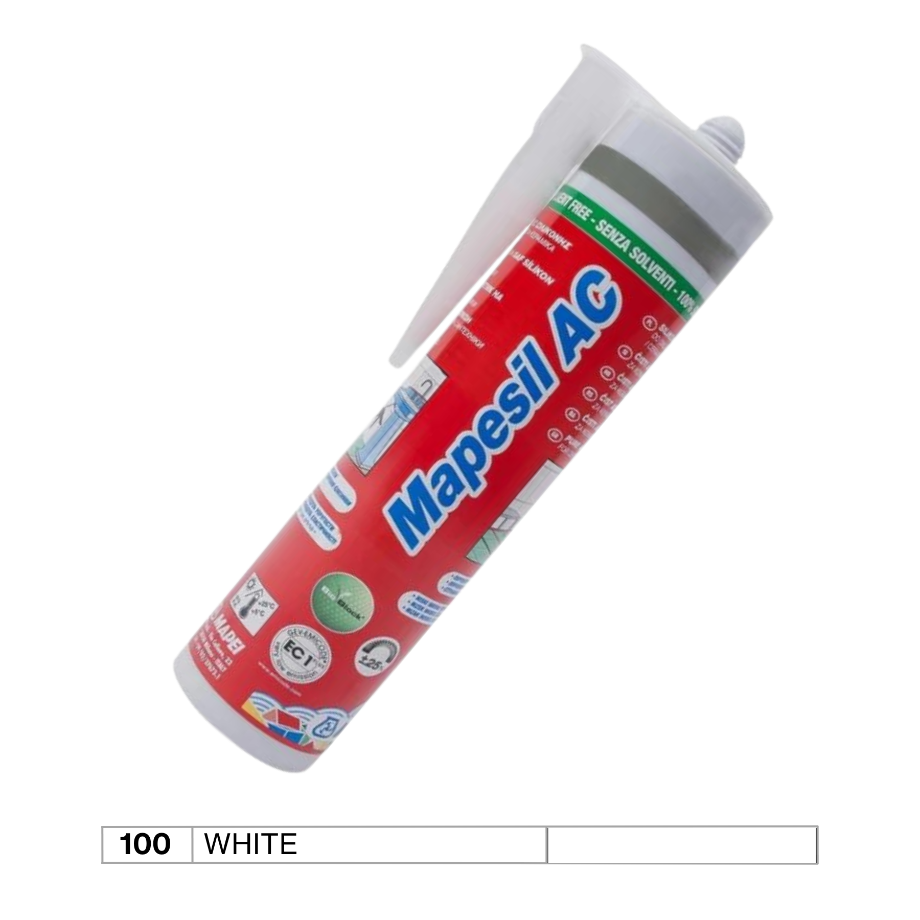 Mapei White 100 Silicone 310ml Cartridge