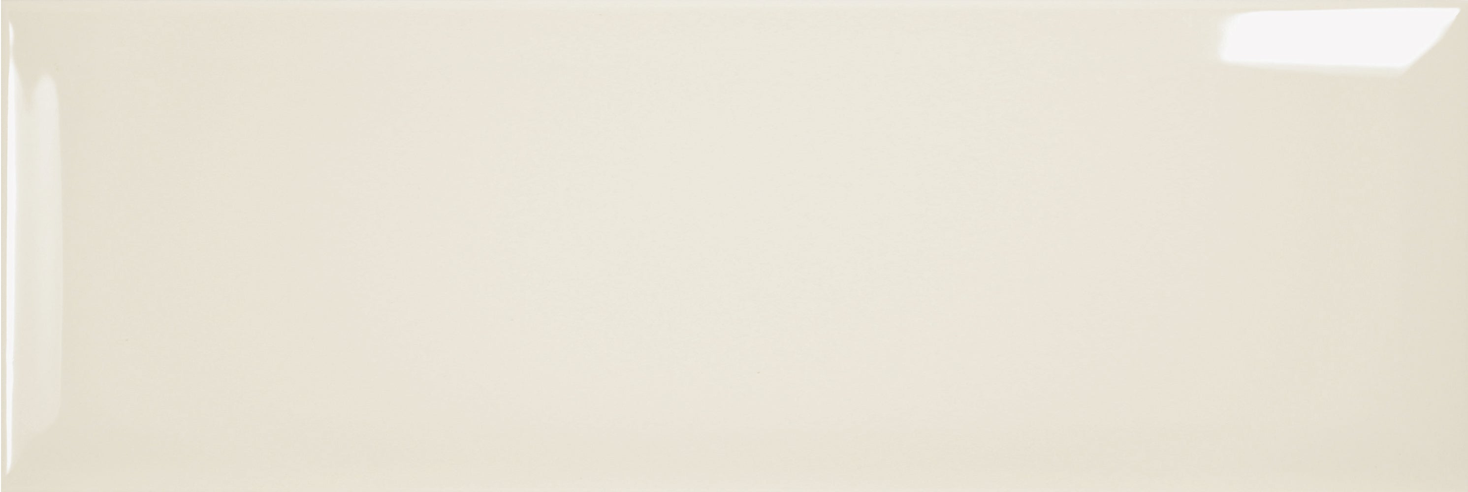 Prismatic Buttermilk Bevel Ceramic Gloss Wall Tile 10x30cm
