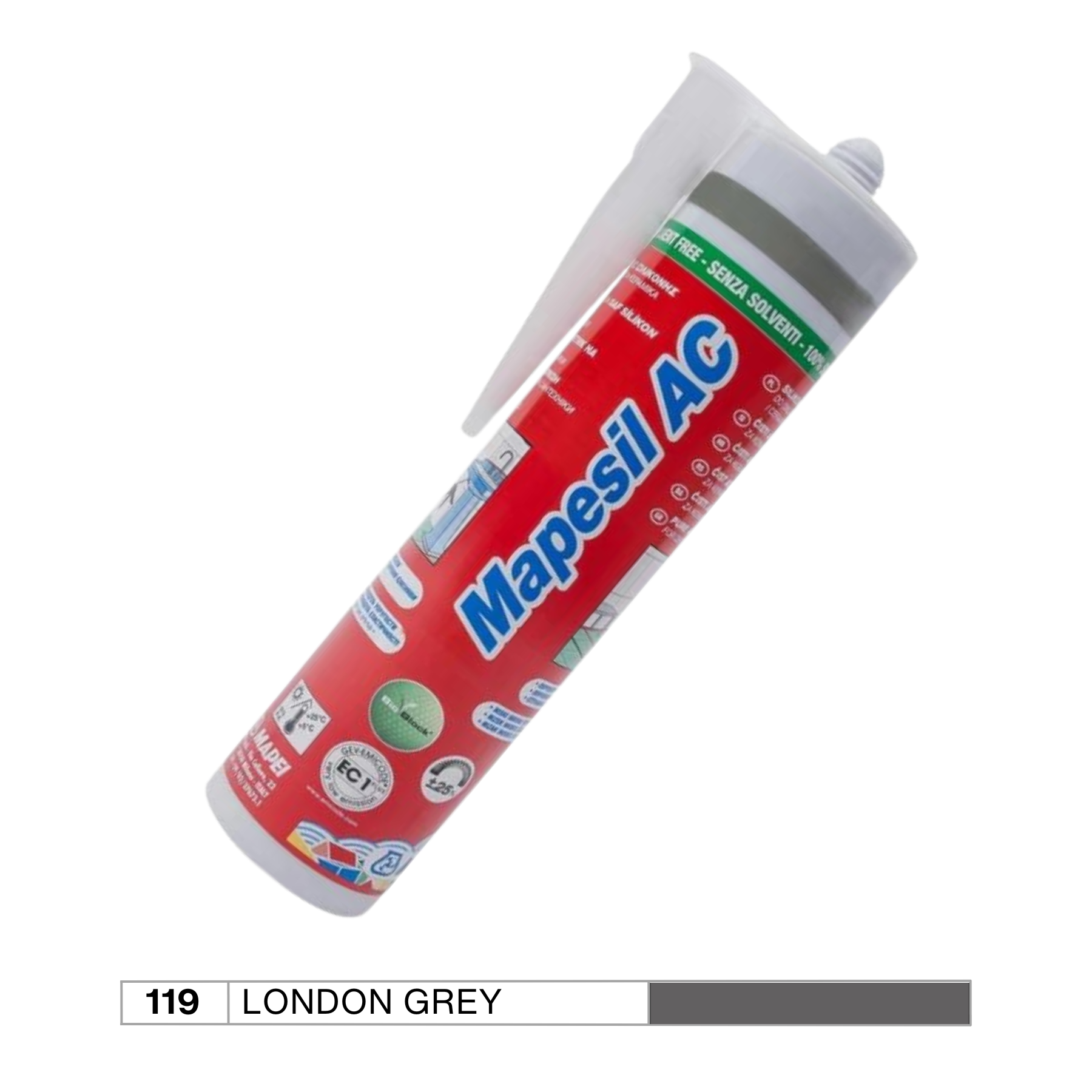 Mapei London Grey 119 Silicone 310ml Cartridge