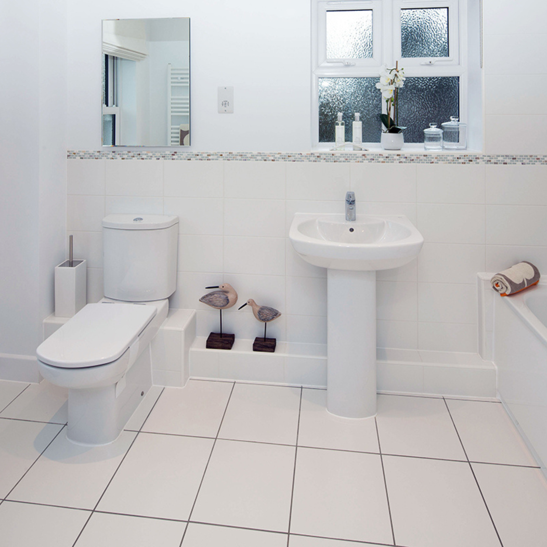 Keystone Flat White Ceramic Gloss Wall Tile 15x15cm