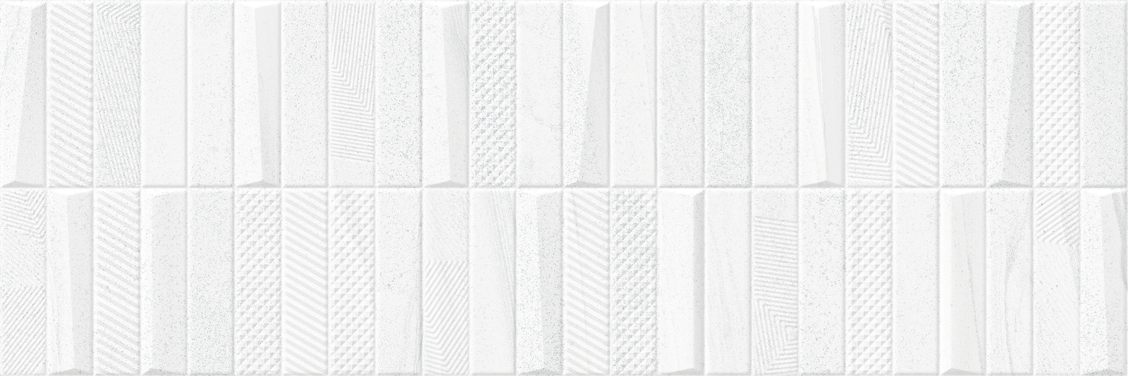 Burtino Decor White Pattern Ceramic Matt Wall Tile 30x90cm