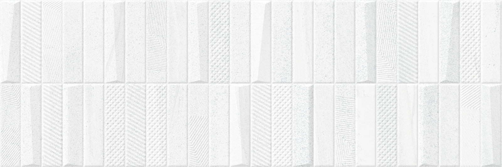 Burtino Decor White Pattern Ceramic Matt Wall Tile 30x90cm