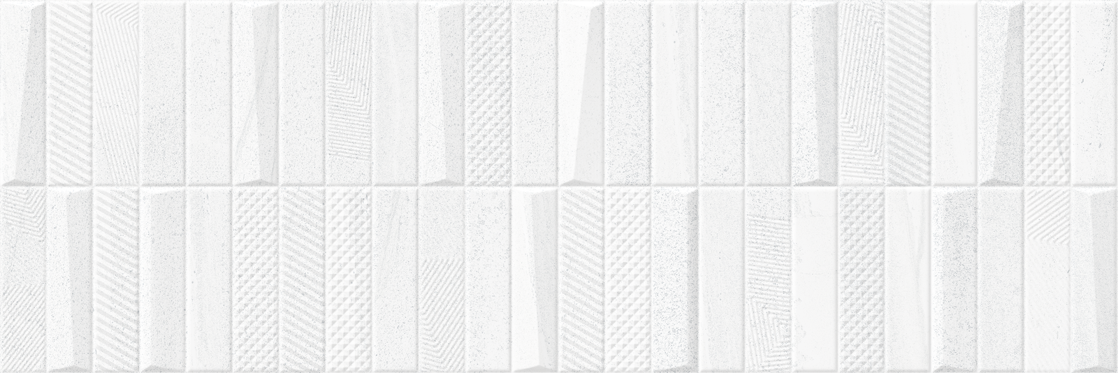 Burtino Decor White Pattern Ceramic Matt Wall Tile 30x90cm