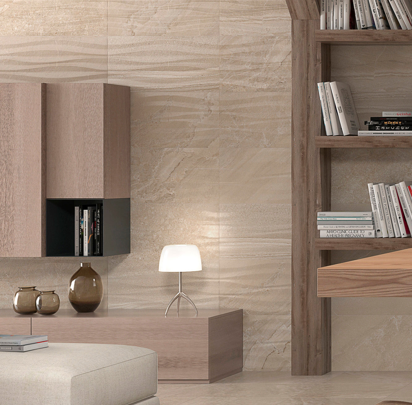 Dallas Wave Marfil Ceramic Textured Wall Tile 30x60cm