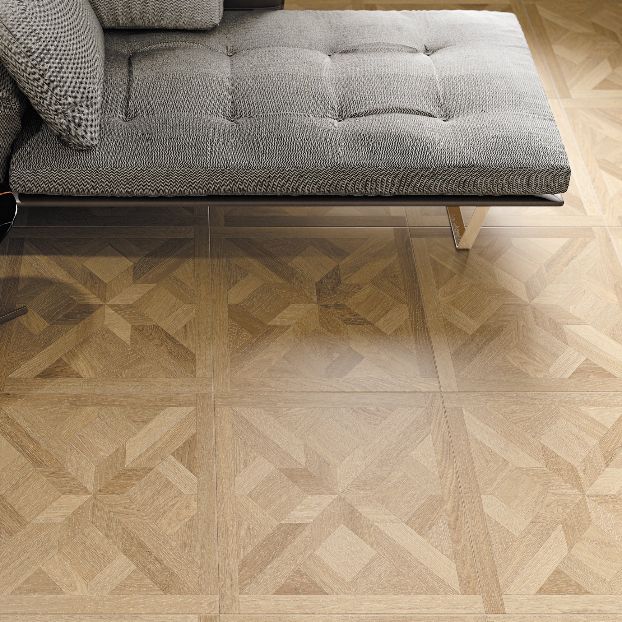 Cavelle Oak Parquet Wood Effect Porcelain Tile 60x60cm
