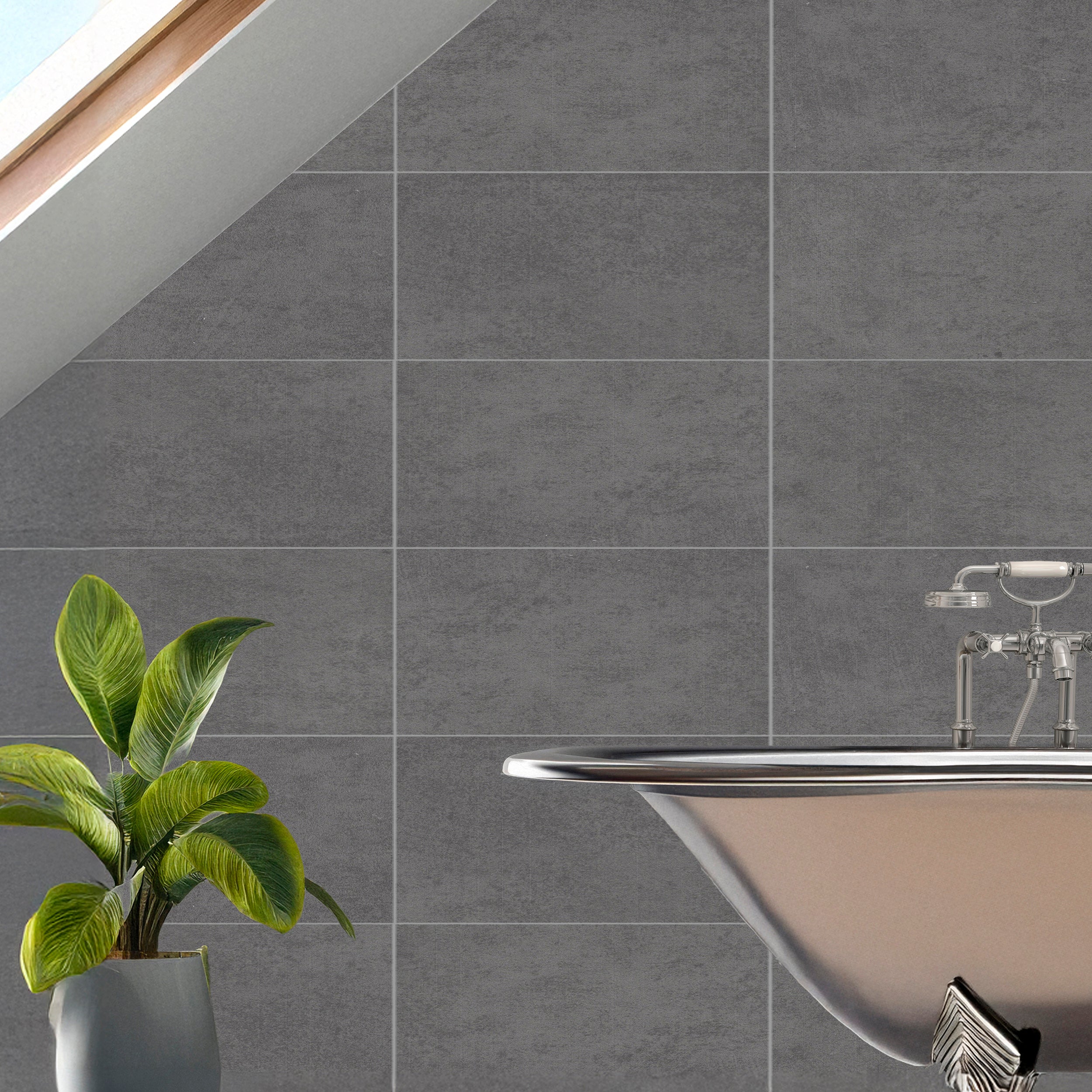 Athena Koyu Gris Porcelain Slip Resistant Tile 29.8x59.8cm