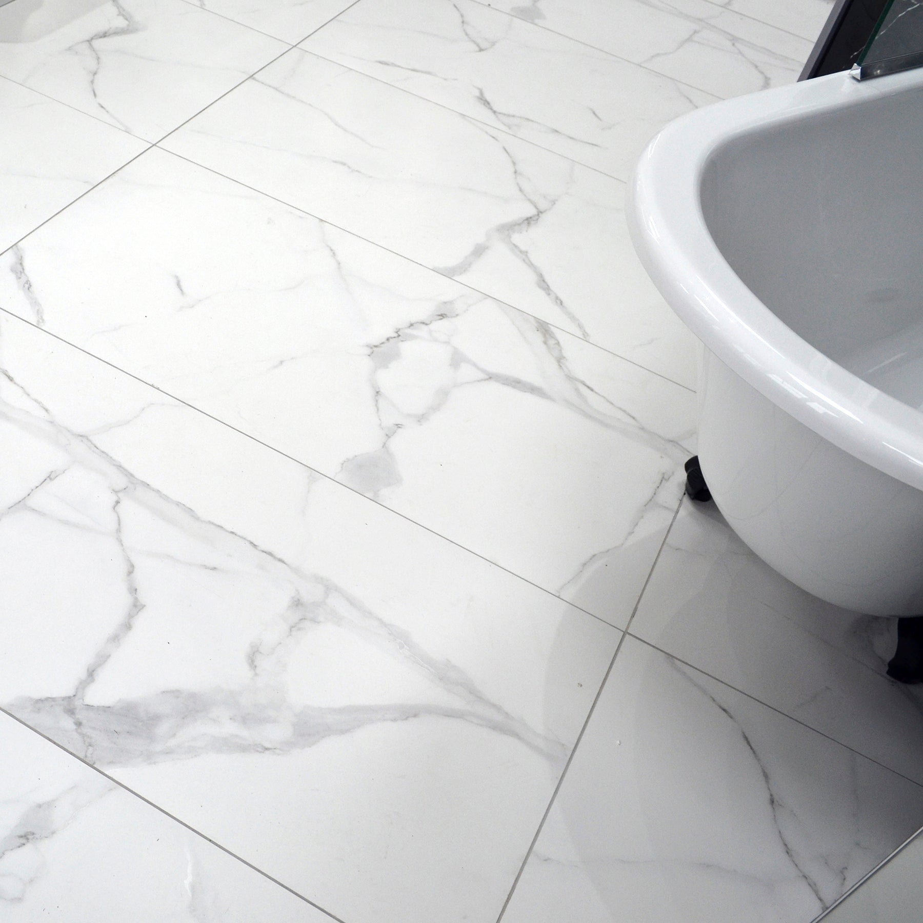 Asia White Carrara Marble Effect Porcelain Matt 60x120cm