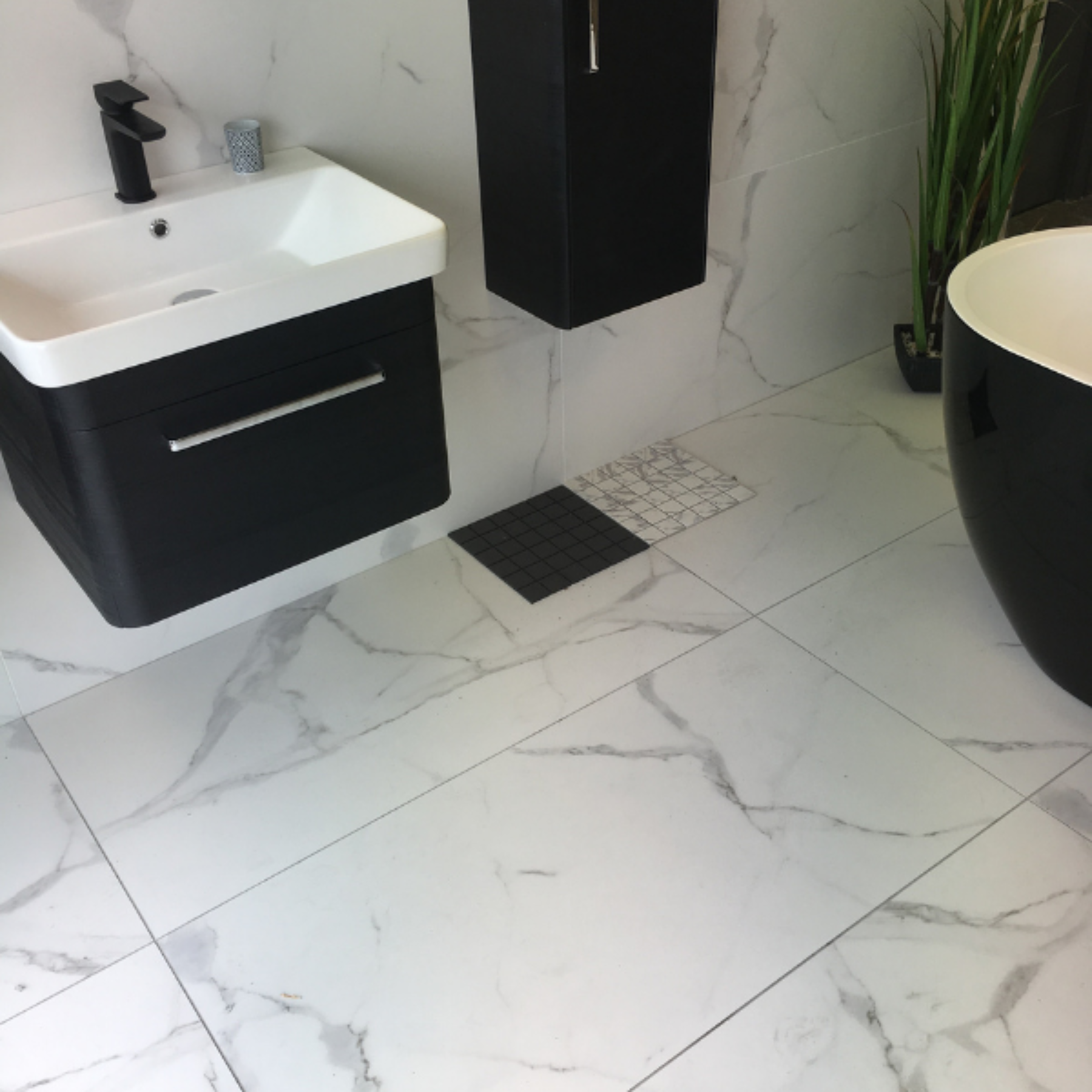 Asia White Carrara Marble Effect Porcelain Matt 99.9x99.9cm