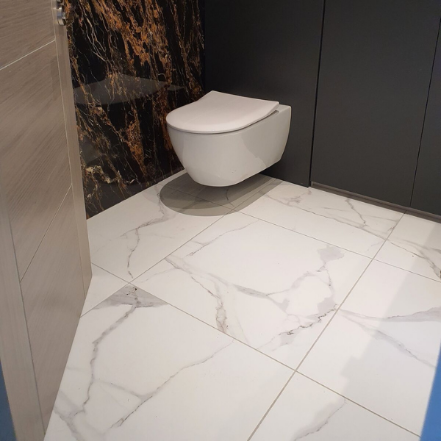 Asia White Carrara Marble Effect Porcelain Matt 99.9x99.9cm