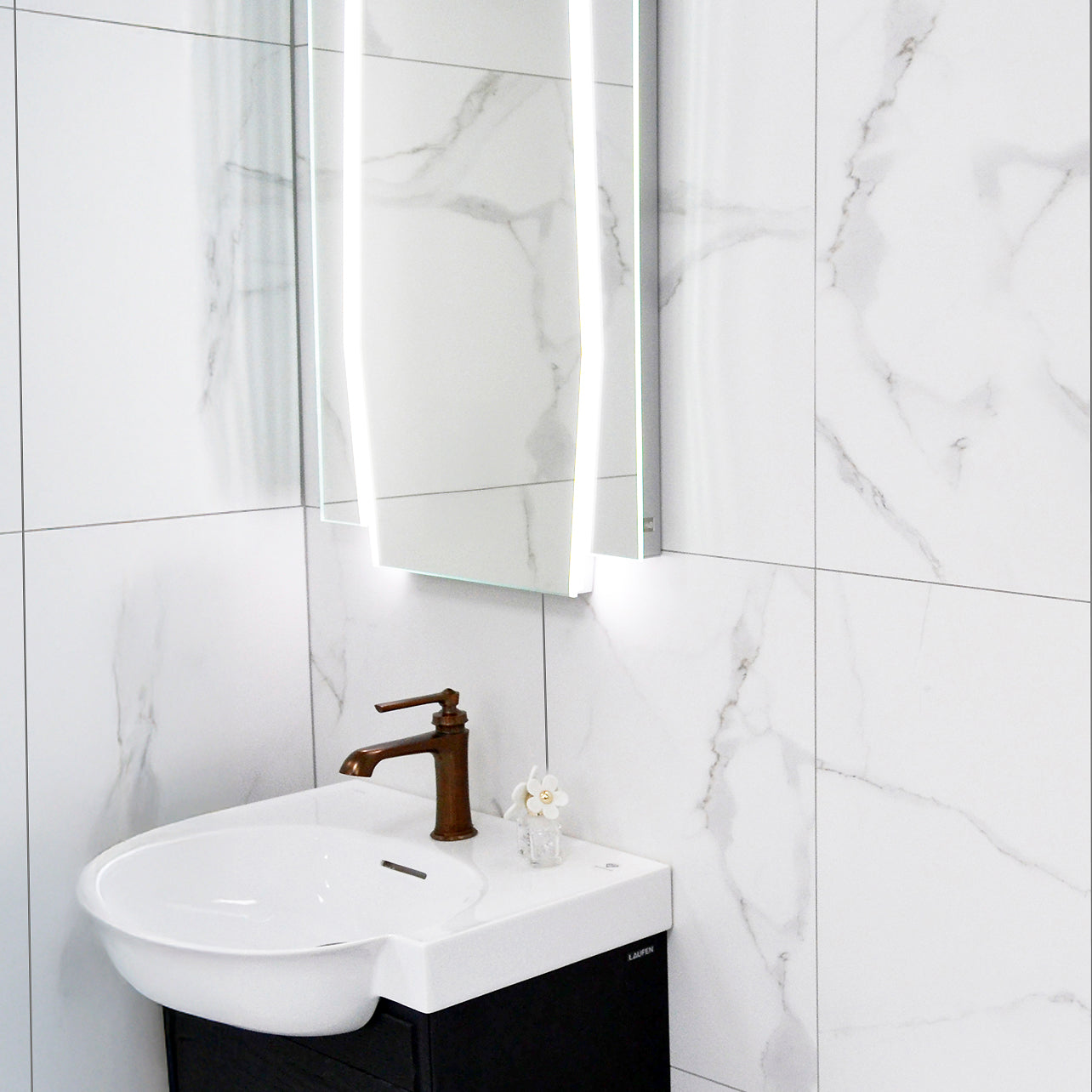 Asia White Carrara Marble Effect Porcelain Matt 29.8x59.9cm