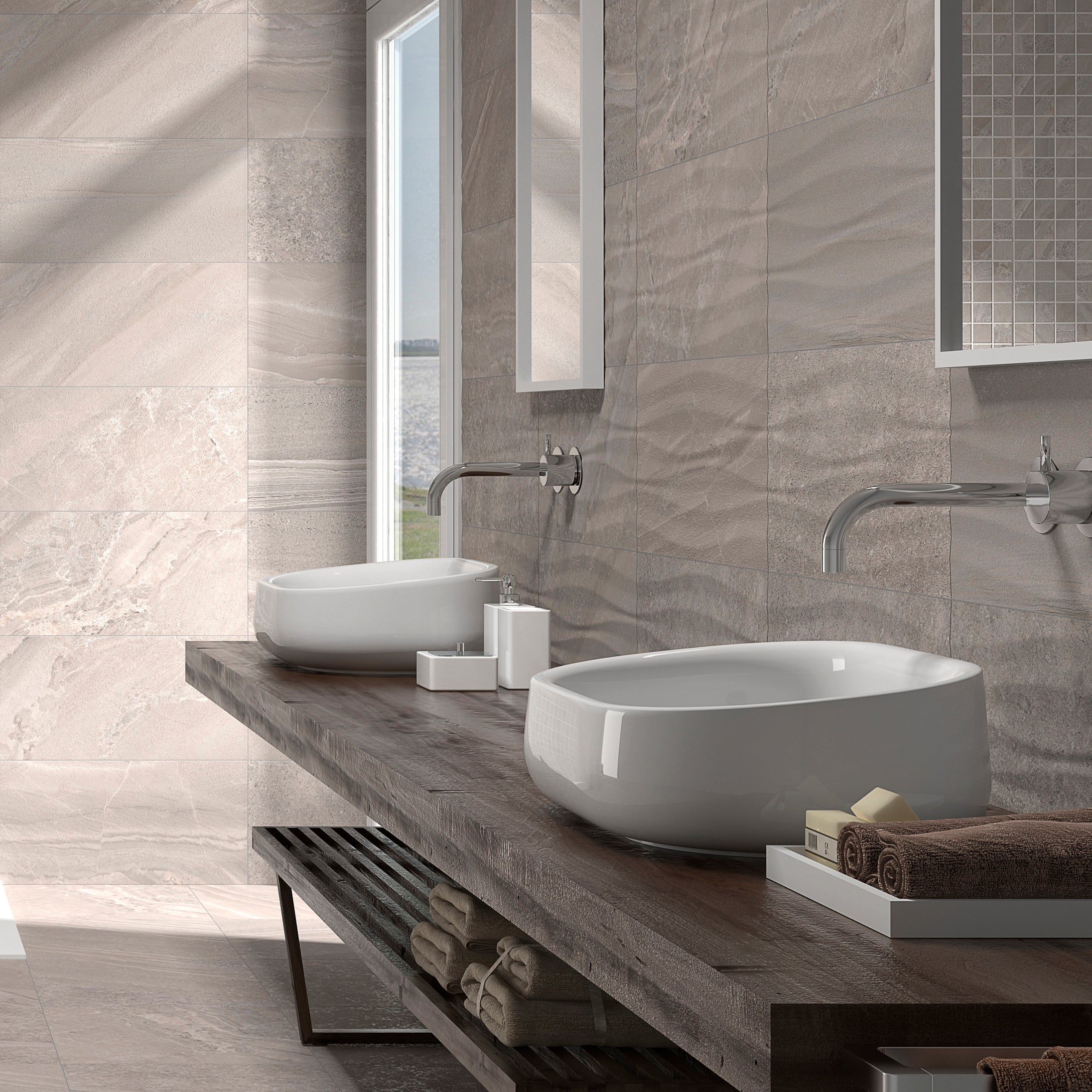 Dallas Wave Silver Ceramic Textured Wall Tile 30x60cm