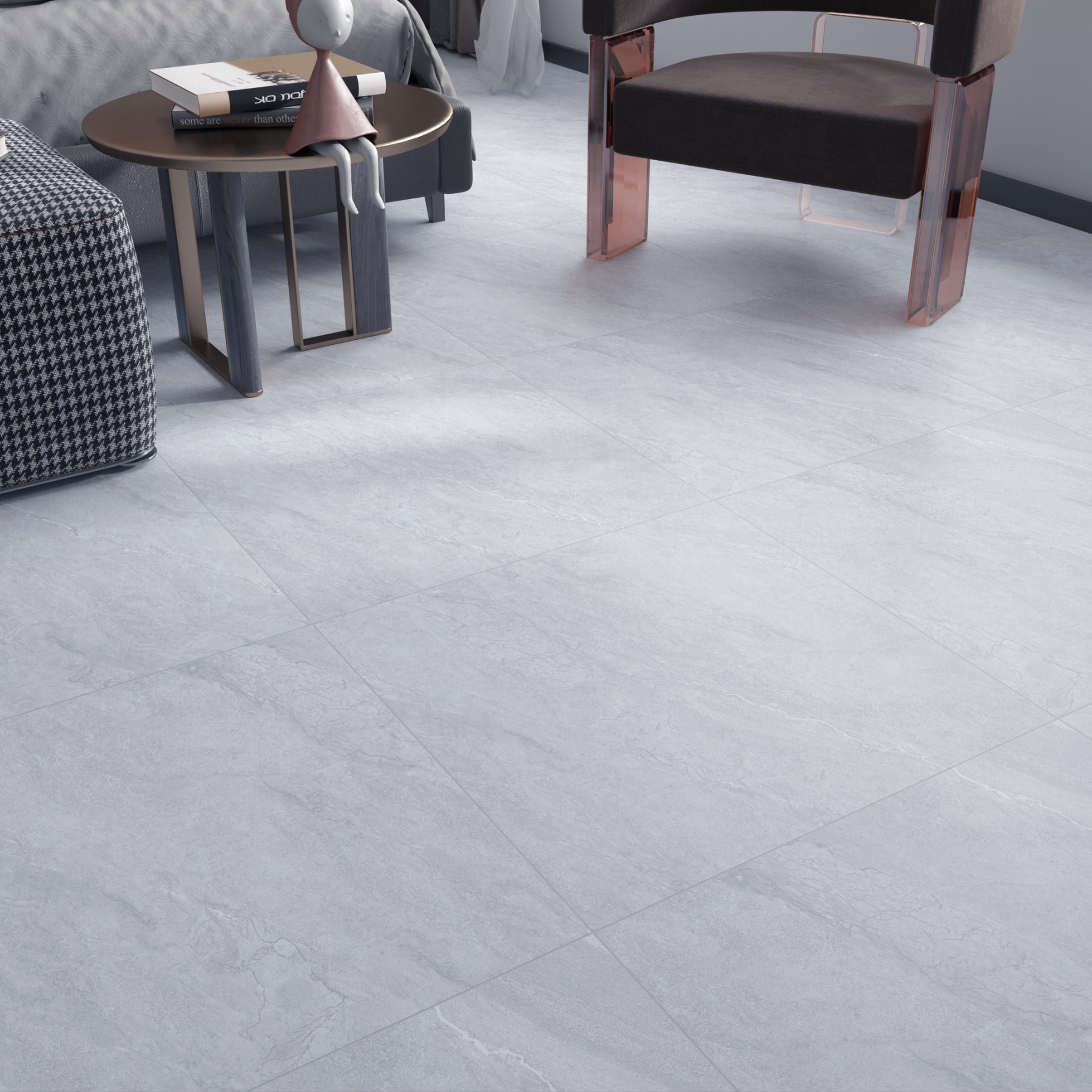 Austin Bright Grey Porcelain Slip Resistant Tile 60x60cm