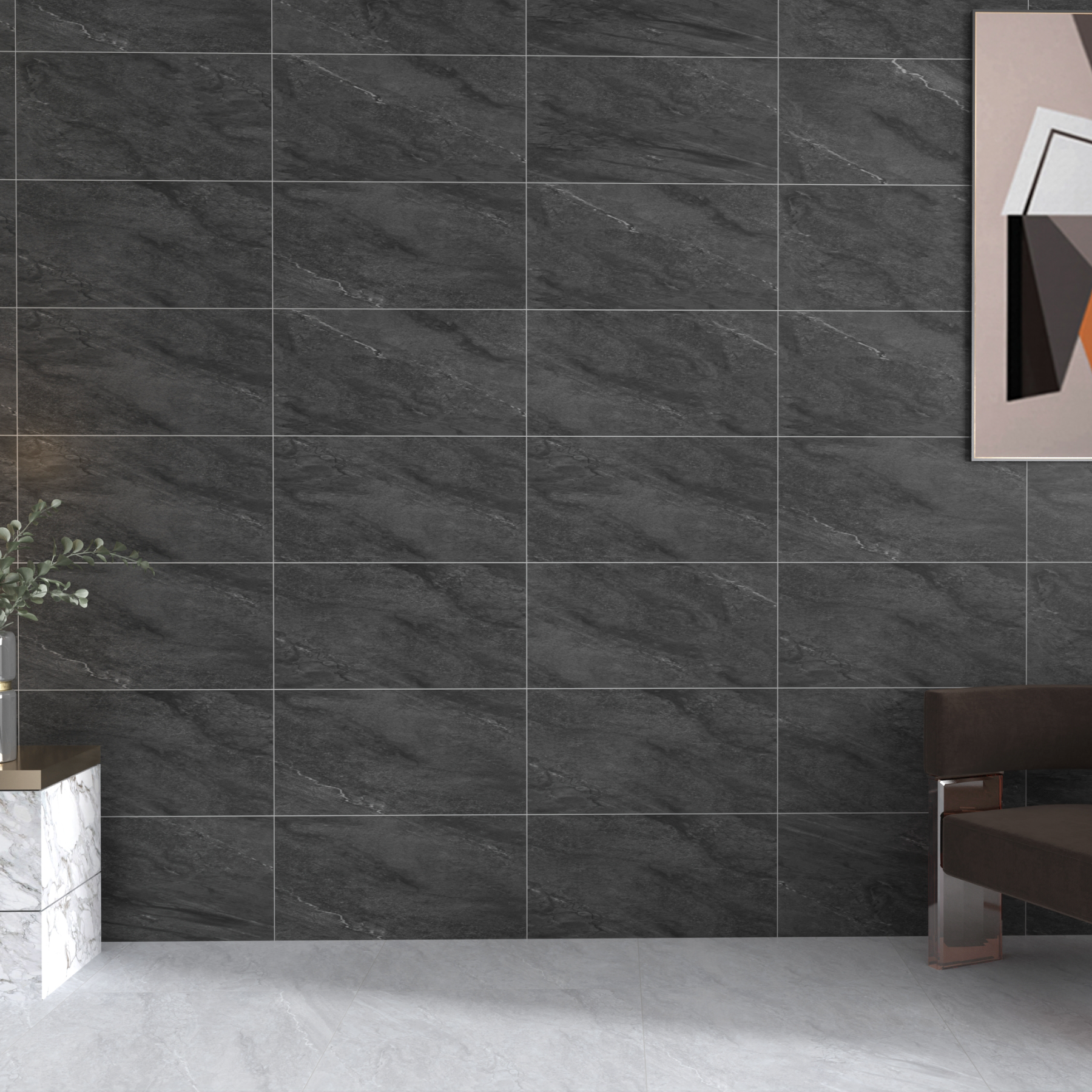 Austin Dark Grey Porcelain Slip Resistant Tile 30x60cm