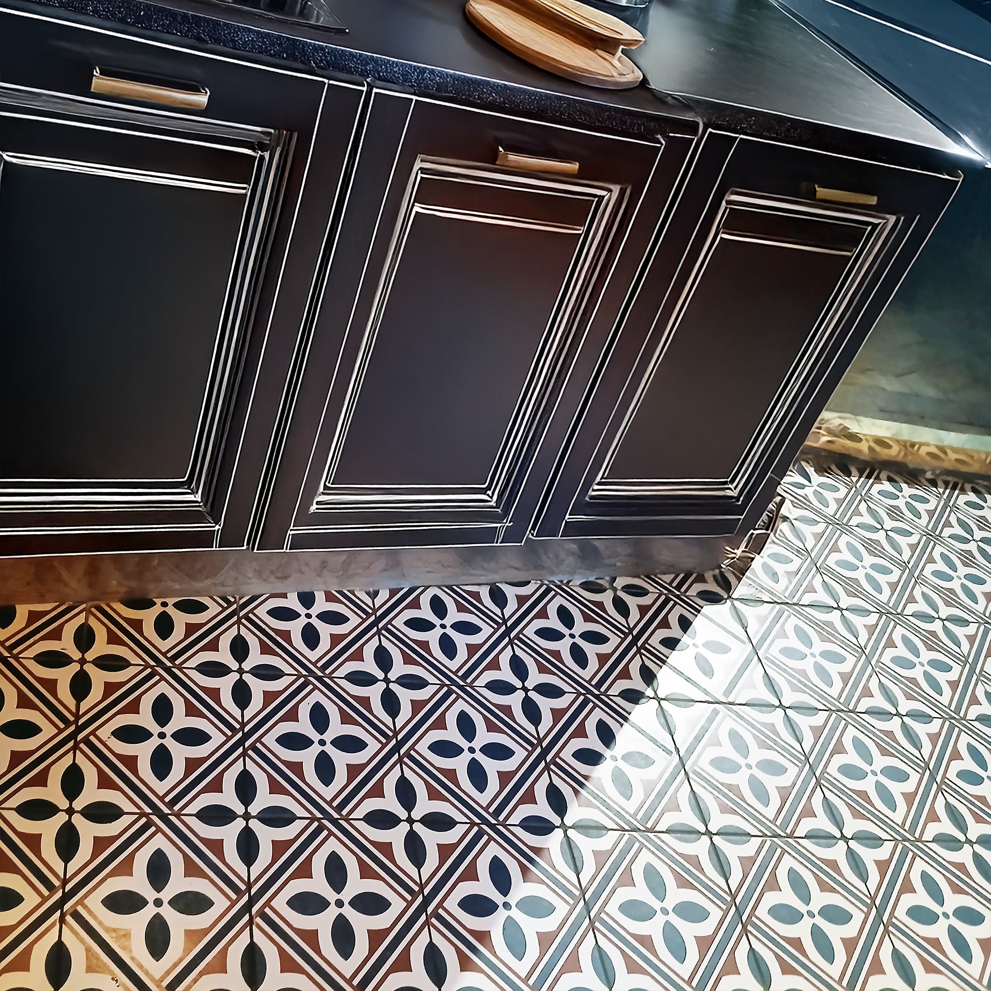 Aurora Blue & Red Mix Pattern Ceramic Matt Tile 20x20cm