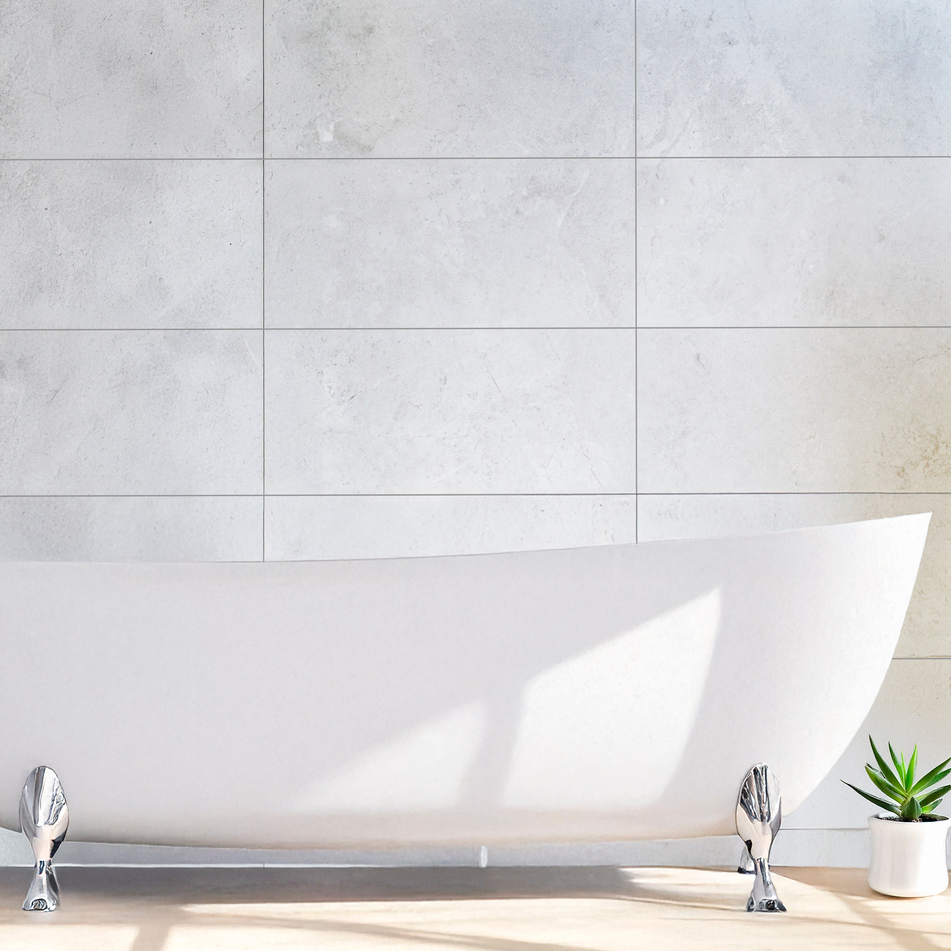 Balvano Ivory Stone Effect Ceramic Matt Wall Tile 30x60cm