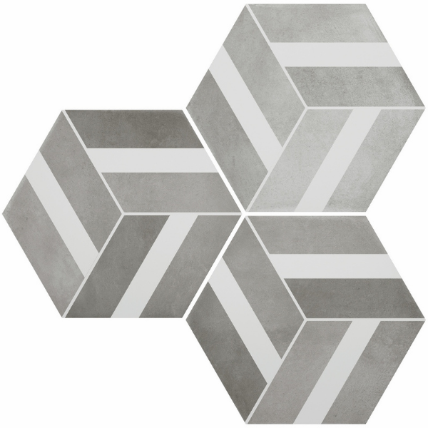 Bardi Grey Hexagonal Pattern Porcelain Matt 23x27cm