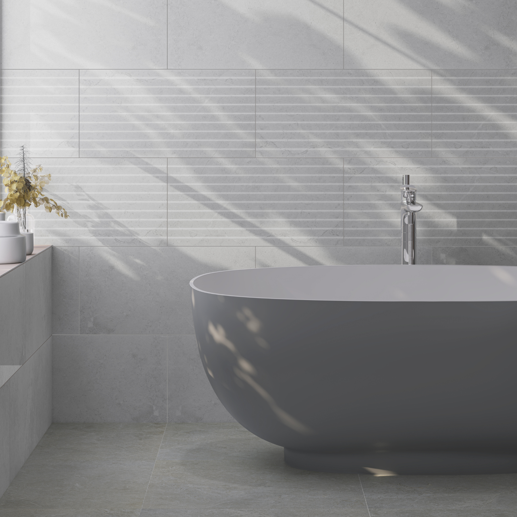 Balvano Light Grey Decor Ceramic Matt Wall Tile 30x60cm