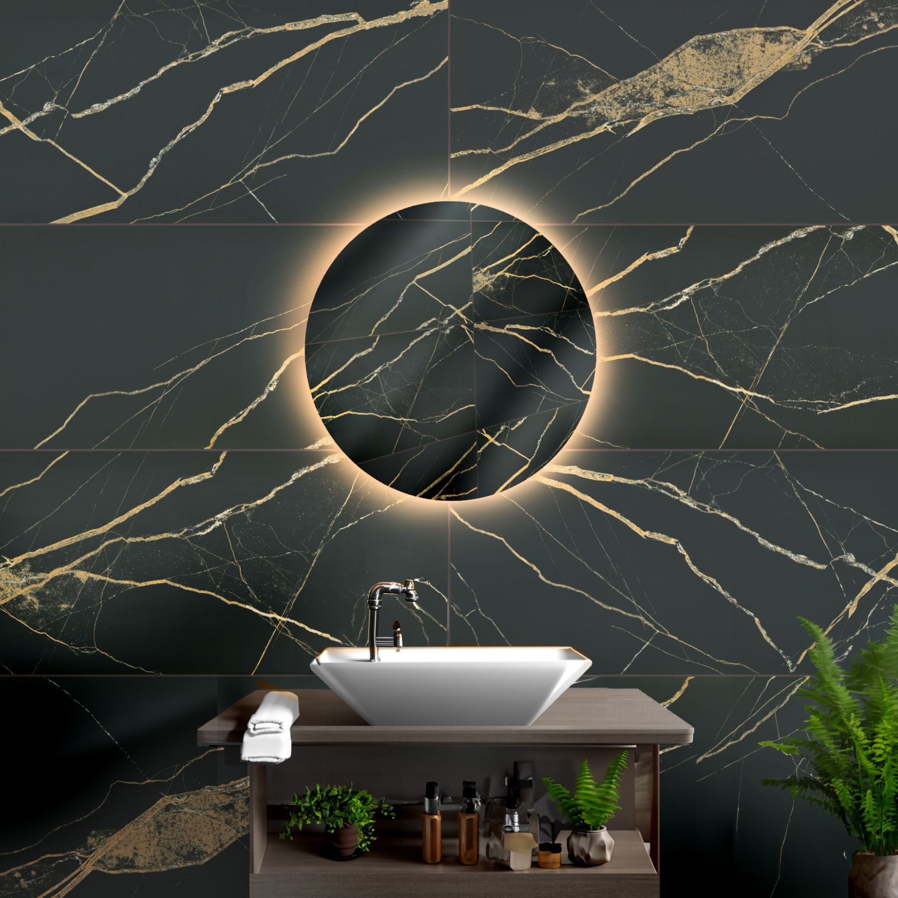 Bali Gold Large Marble Effect Porcelain Matt Tile 60x120cm