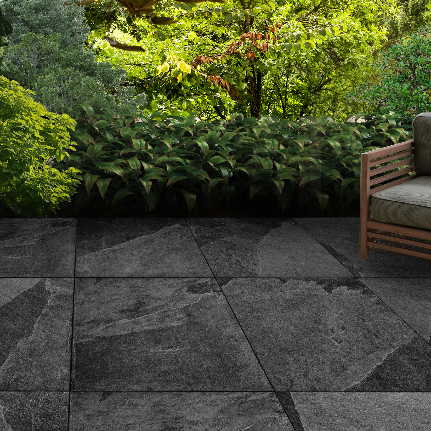 Blaine Black Porcelain Textured 60x90cm 2cm