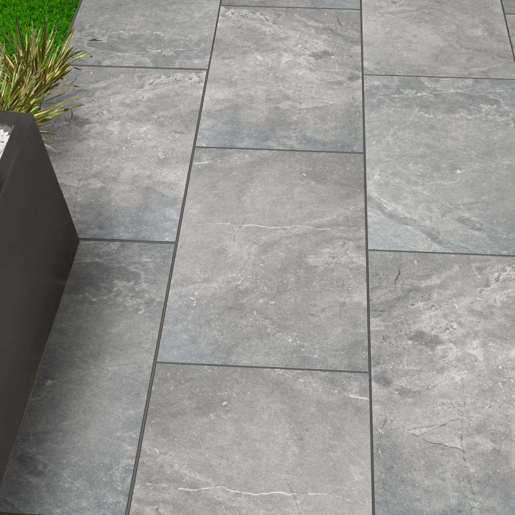 Bon Grey Stone Effect Slip Resistant Porcelain Tile 60x60cm