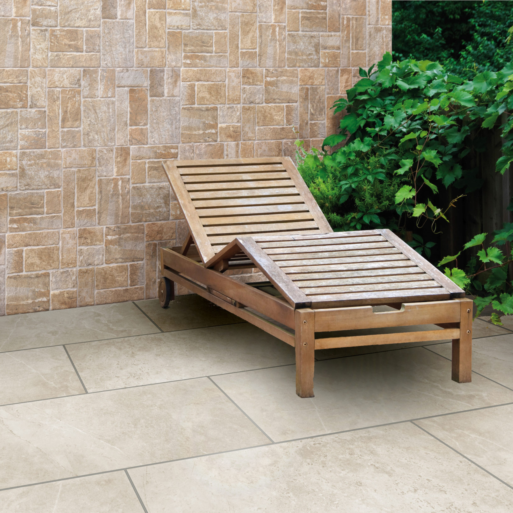 Bon Ivory Stone Effect Slip Resistant Porcelain Tile 60x60cm