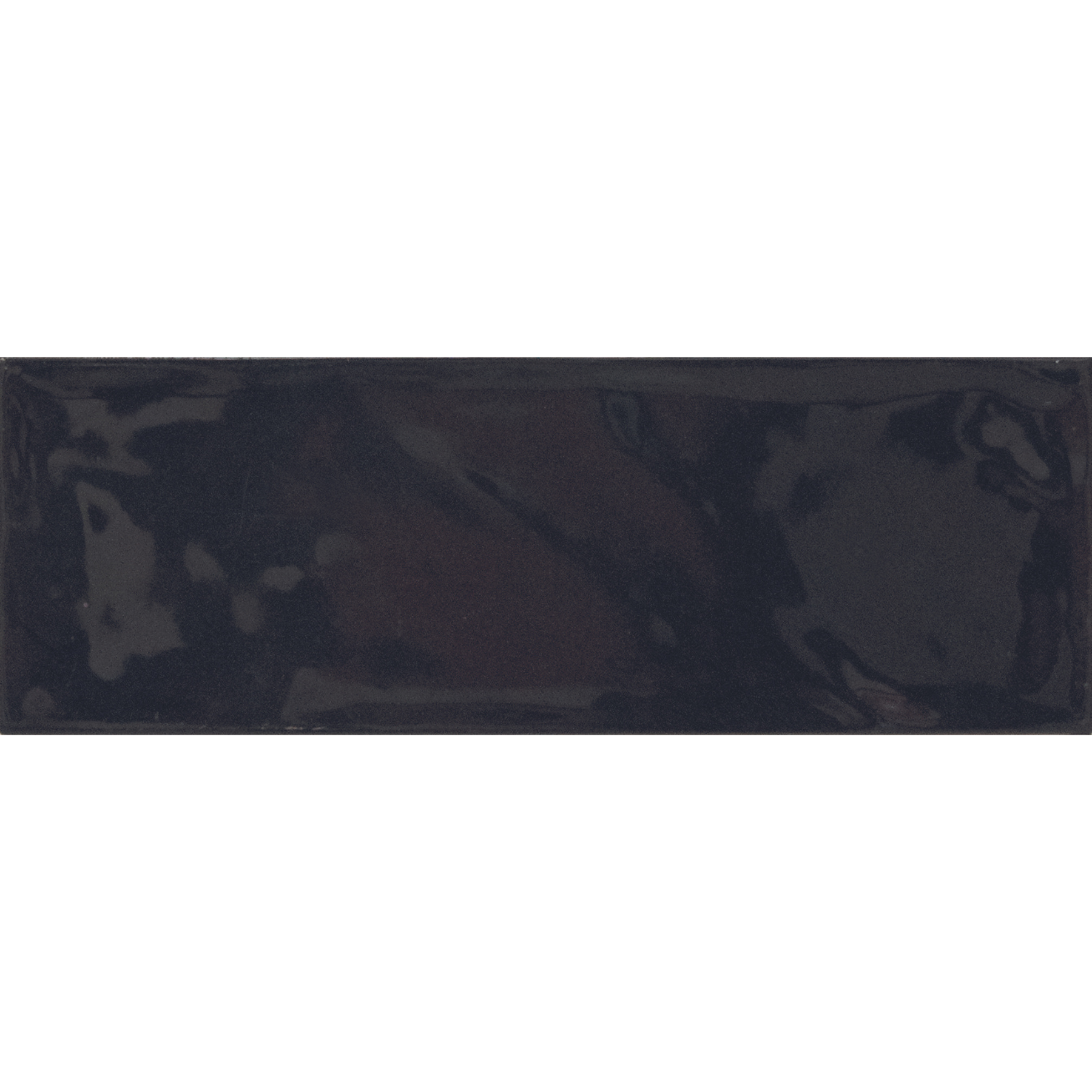 Bellagio Black Ceramic Gloss Brick Wall Tile 10x30cm