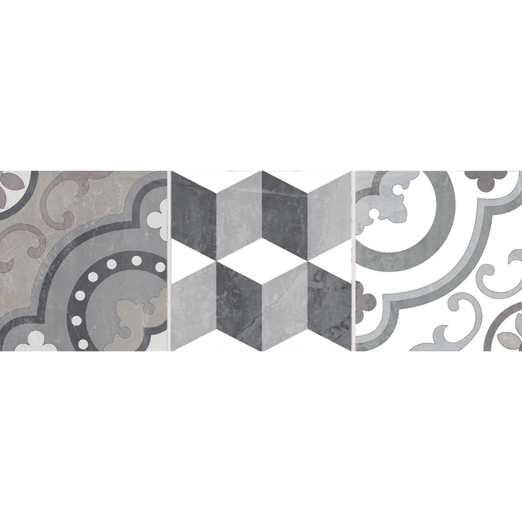 Bellagio Cold Decor Pattern Ceramic Gloss Wall Tile 10x30cm