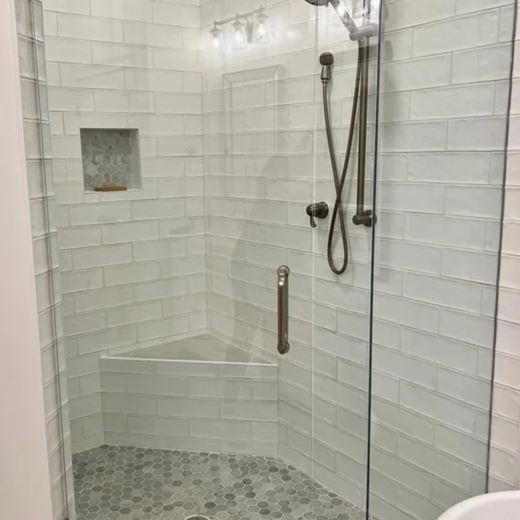 Bellagio White Ceramic Gloss Brick Wall Tiles 10x30cm