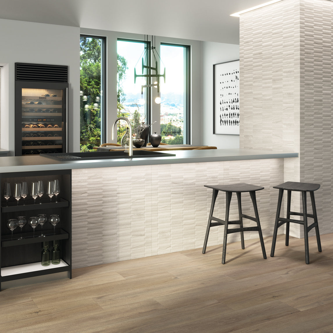 Burtino Decor Cream Pattern Ceramic Matt Wall Tile 30x90cm