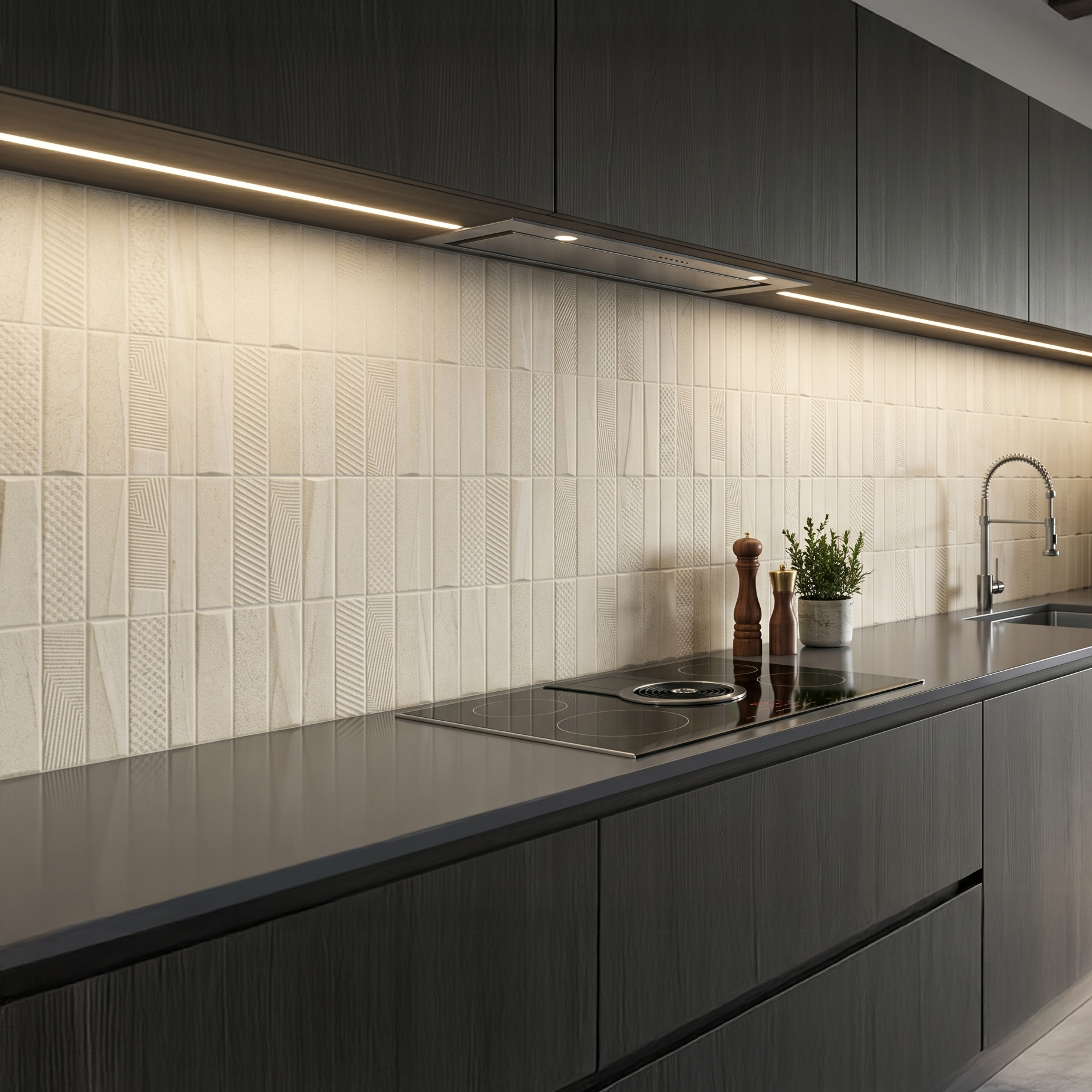 Burtino Decor Cream Pattern Ceramic Matt Wall Tile 30x90cm
