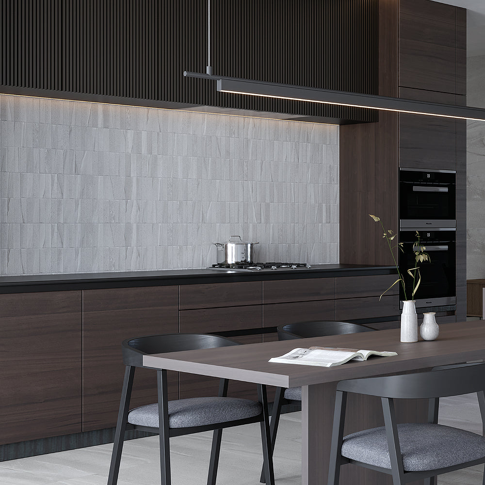 Burtino Decor Grey Pattern Ceramic Matt Wall Tile 30x90cm