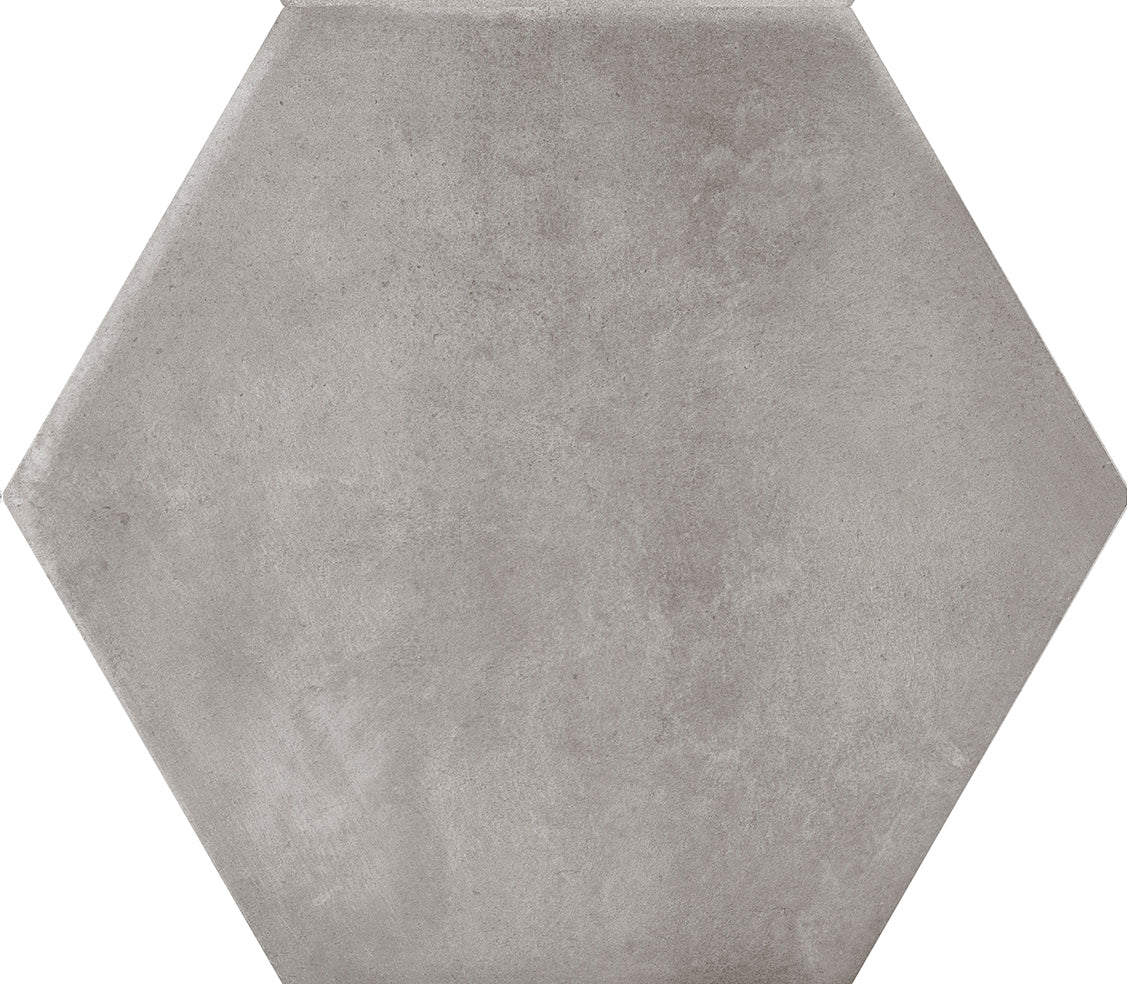 Cremona Grey Hexagonal Porcelain Matt Tile 23x27cm