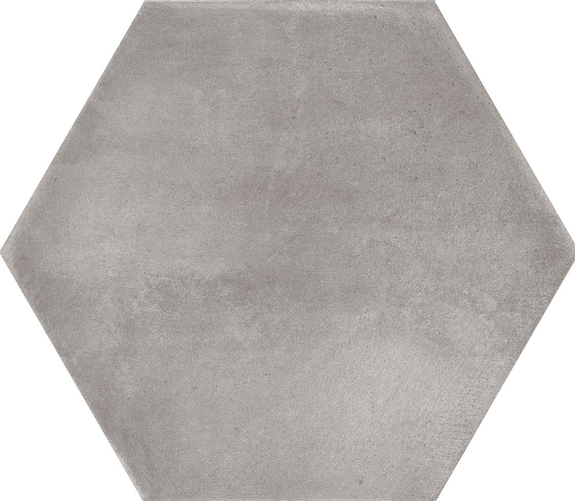 Cremona Grey Hexagonal Porcelain Matt Tile 23x27cm
