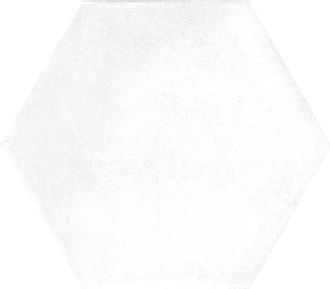 Cremona Talc White Hexagonal Porcelain Matt Tile 23x27cm