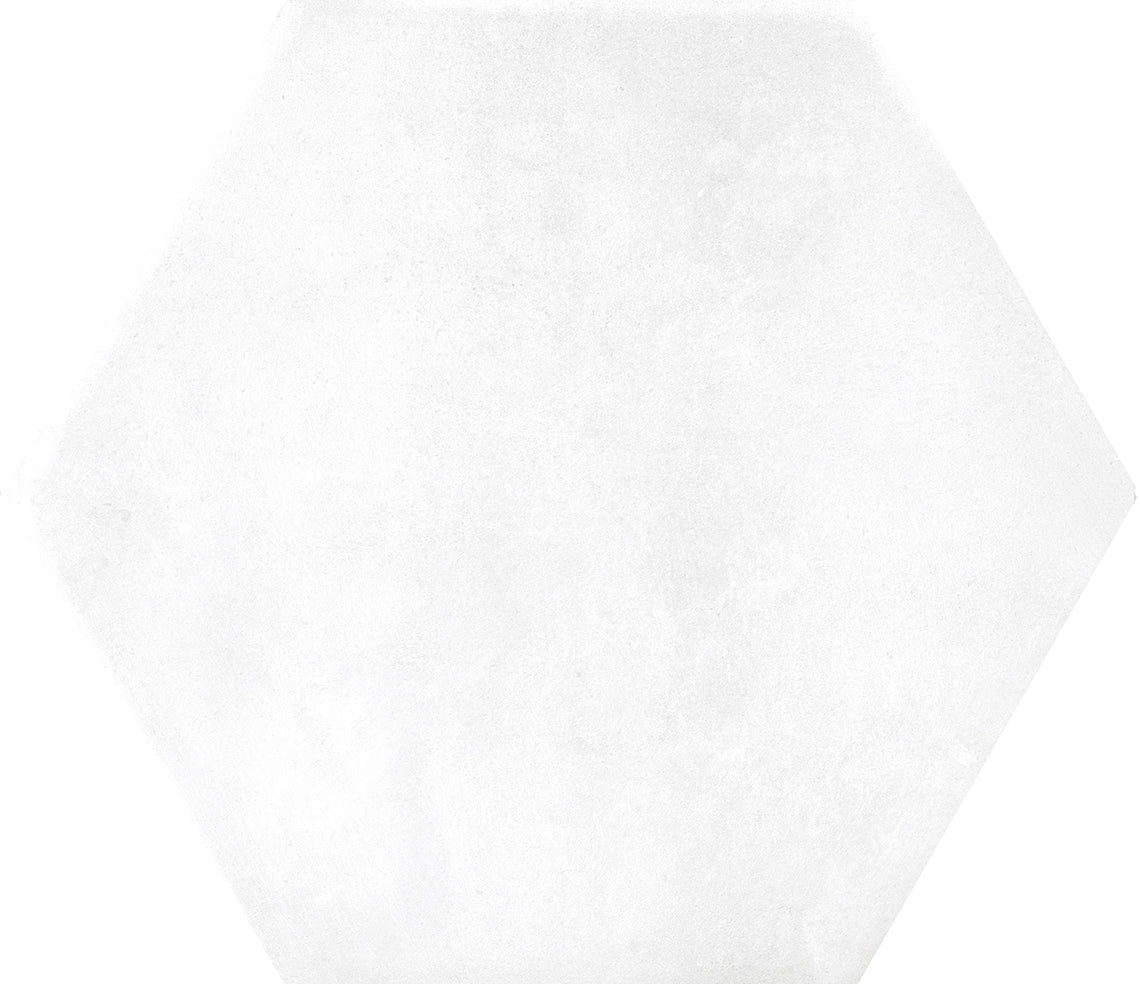 Cremona Talc White Hexagonal Porcelain Matt Tile 23x27cm