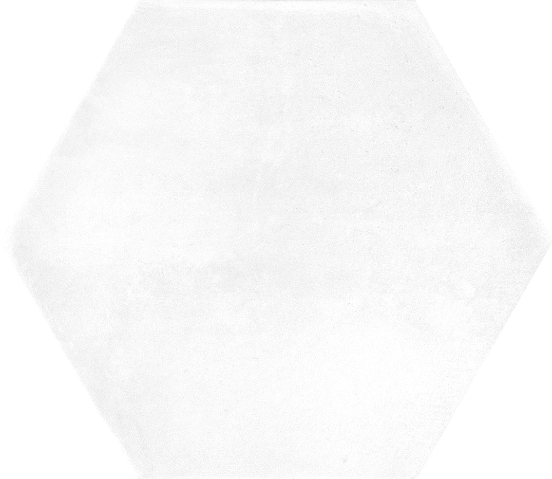 Cremona Talc White Hexagonal Porcelain Matt Tile 23x27cm