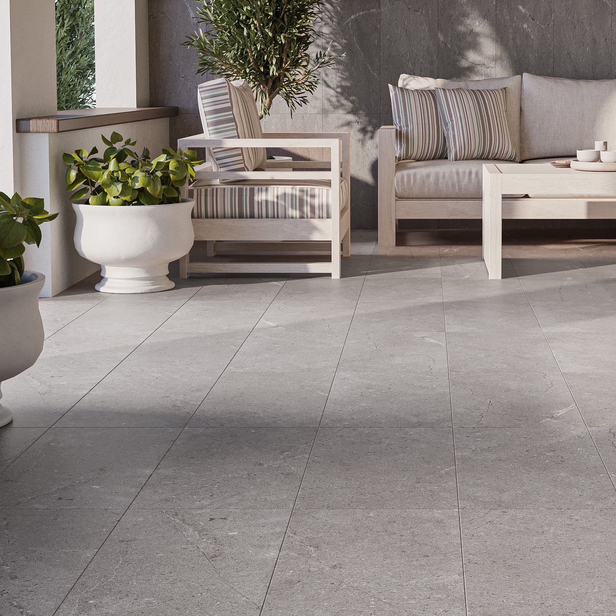 Cassari Rock Grey Stone Effect Porcelain Matt Tile 30x60cm