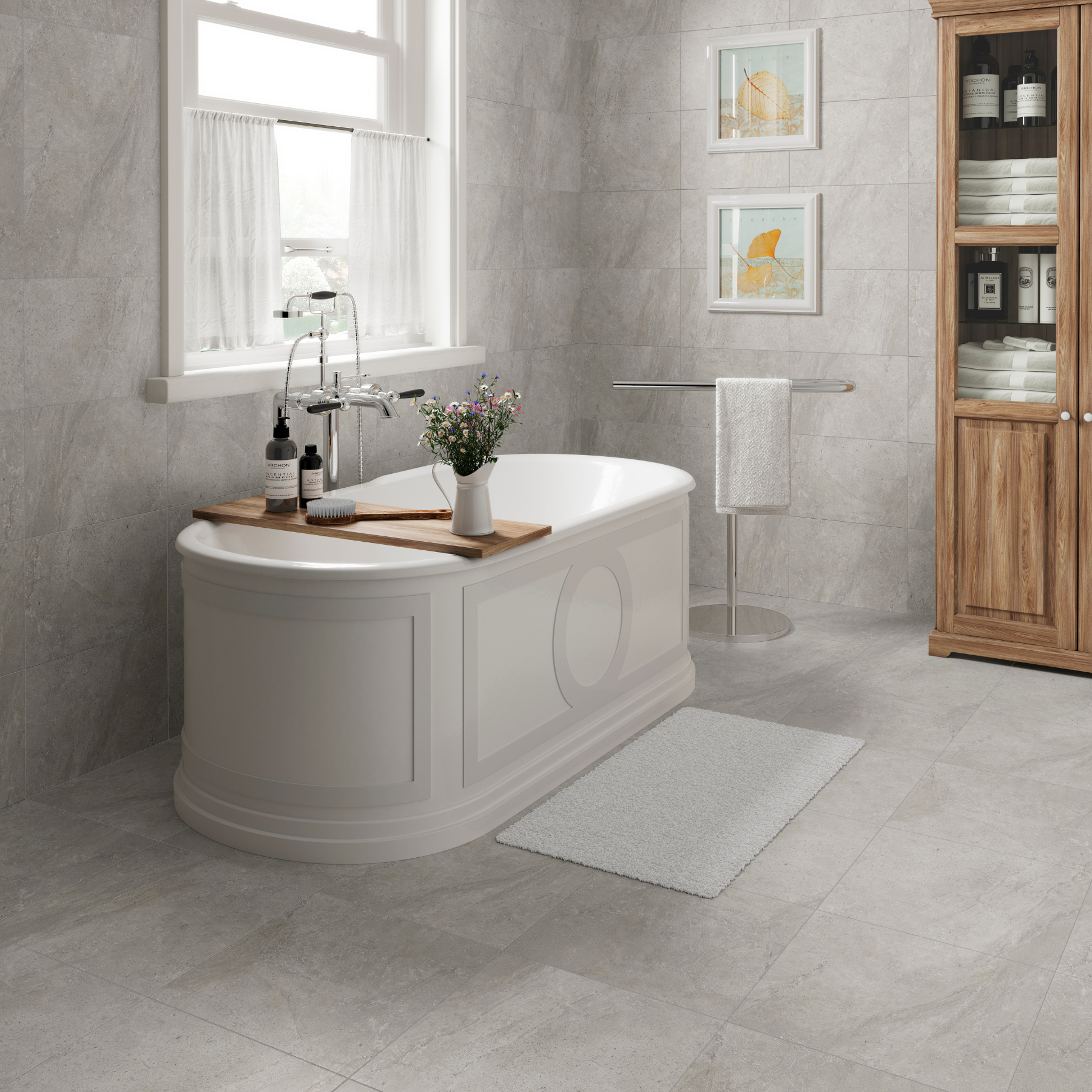 Cordoba Grey Ceramic Matt Wall Tile 31.6x45cm