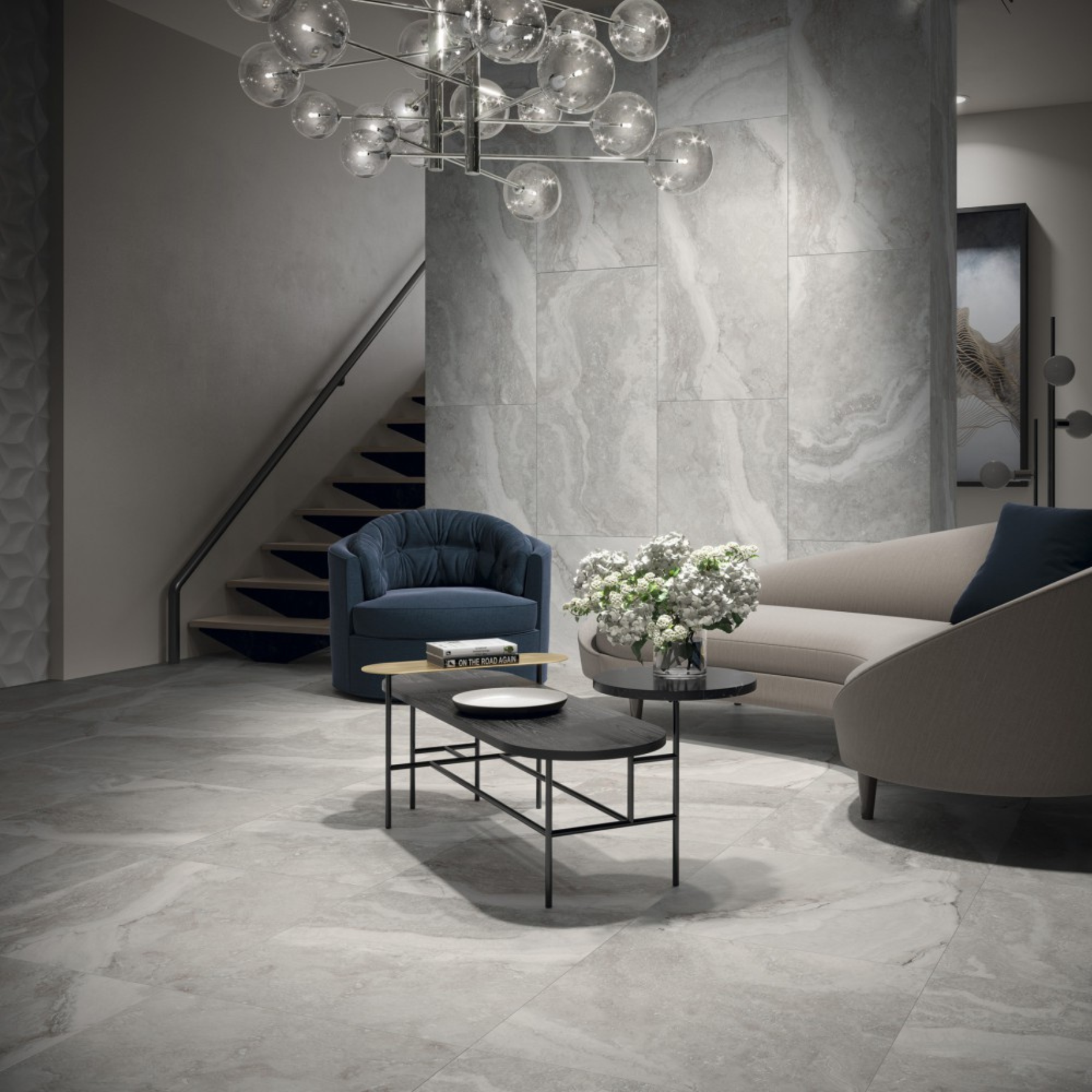 Canino Silver Travertine Effect Porcelain Matt 60x120cm