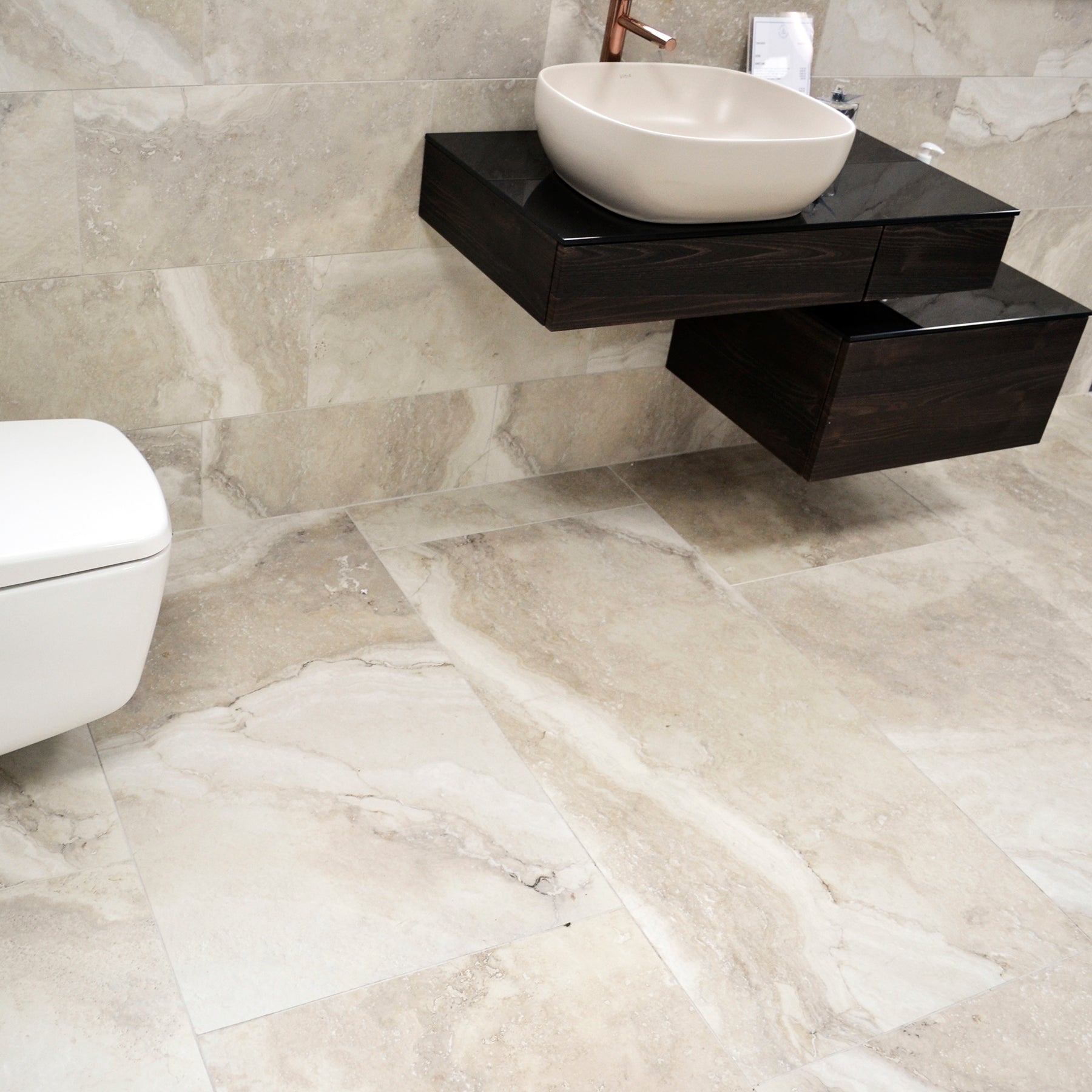 Canino Bianco Travertine Effect Porcelain Tile 60x120cm