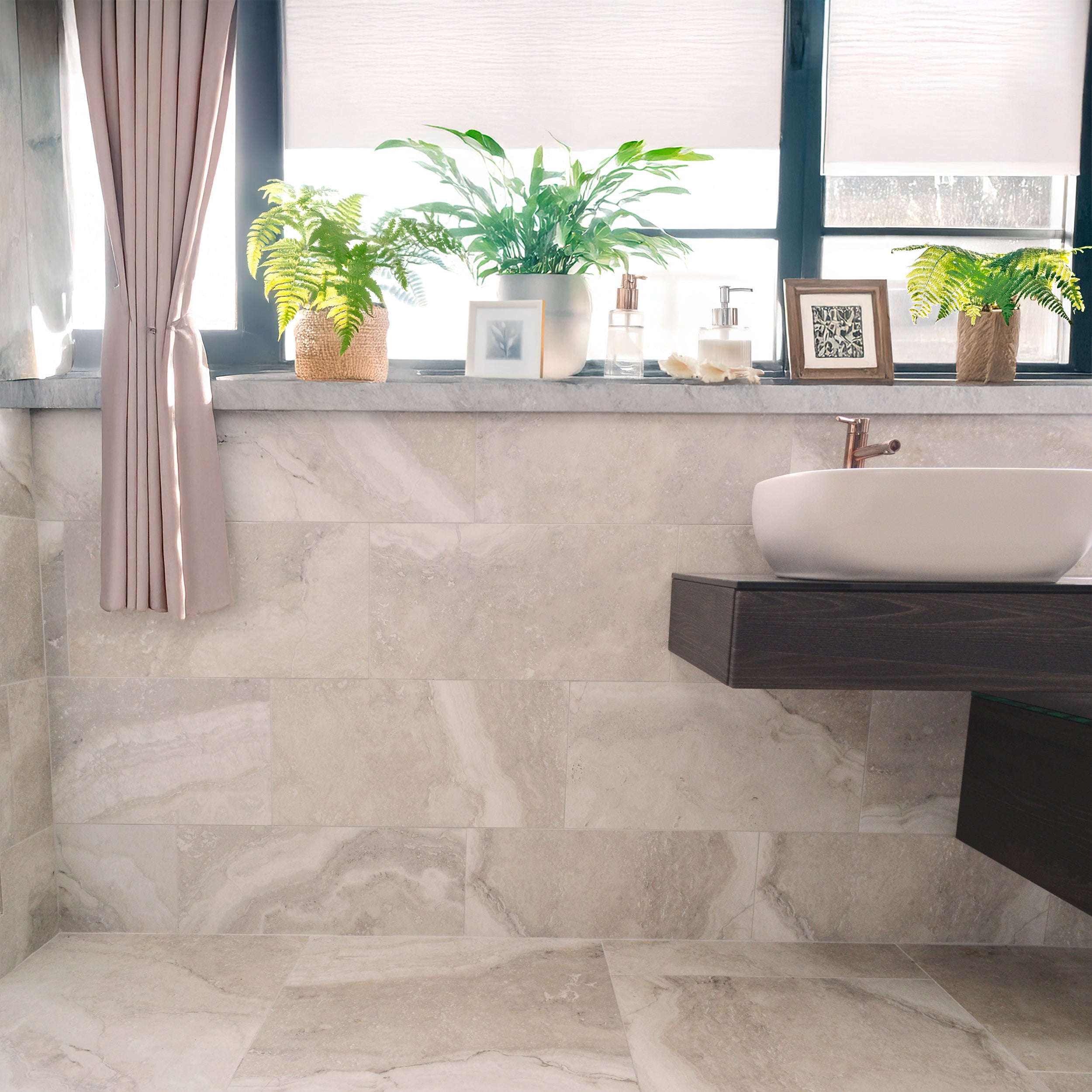 Canino Bianco Porcelain Matt Travertine Effect Tile 29.2x59.2cm