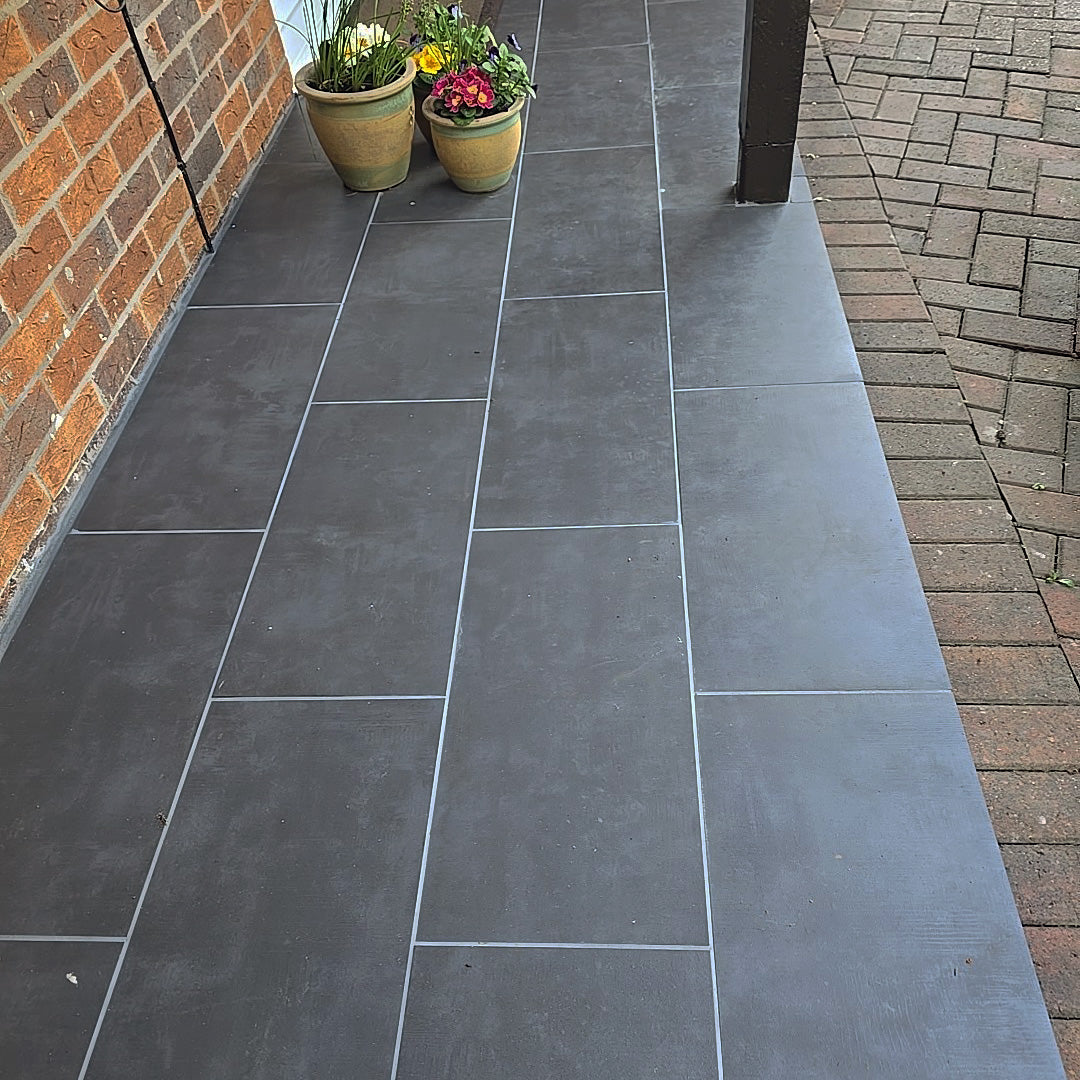 Chicago Nero Charcoal Grey / Black Porcelain Tile 30x60cm