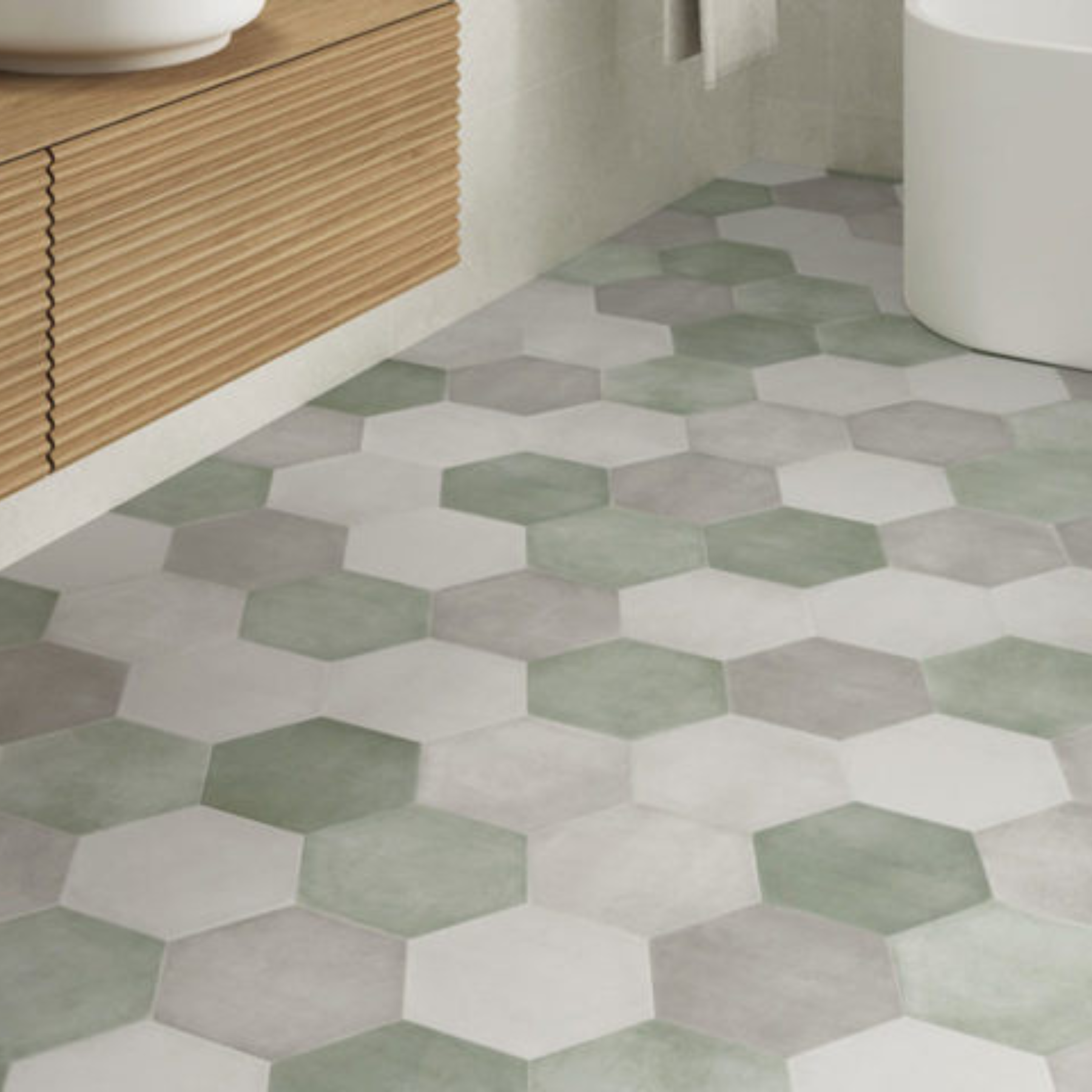 Cremona Aqua Green Hexagonal Porcelain Tile 23x27cm
