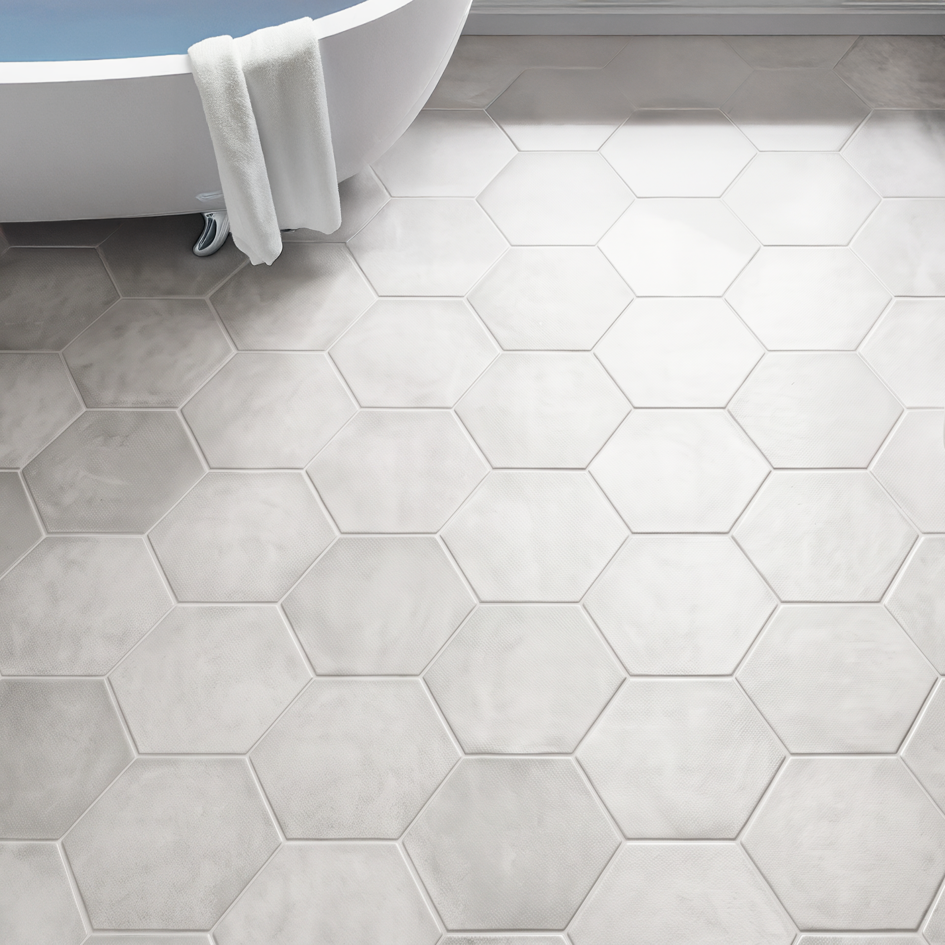 Cremona Talc White Hexagonal Porcelain Matt Tile 23x27cm