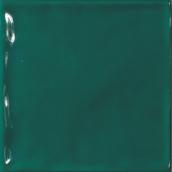 Calleo Verde Green Ceramic Gloss Embossed Wall Tile 15x15cm