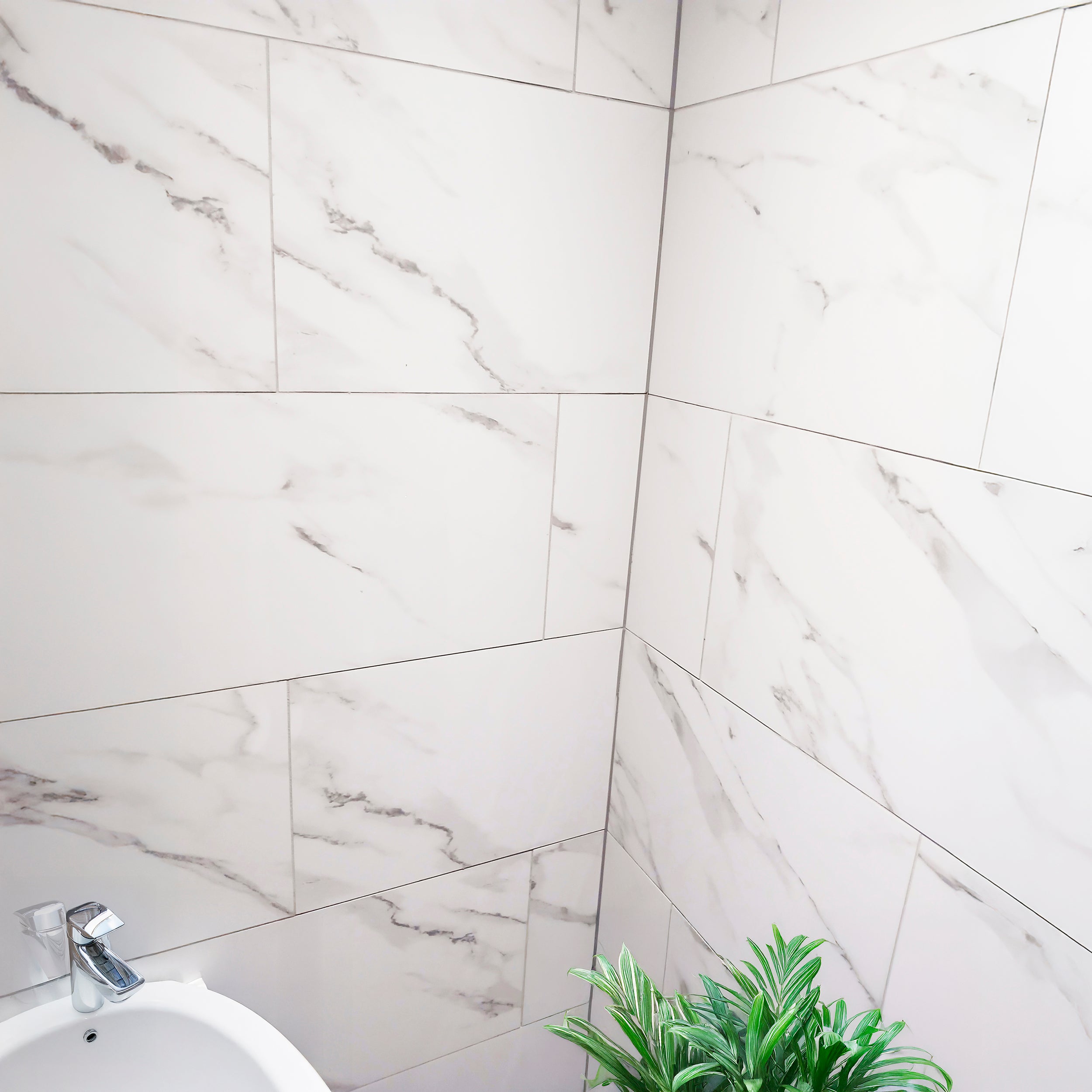 Classic Carrara Matt White Marble Effect Porcelain 30x60cm