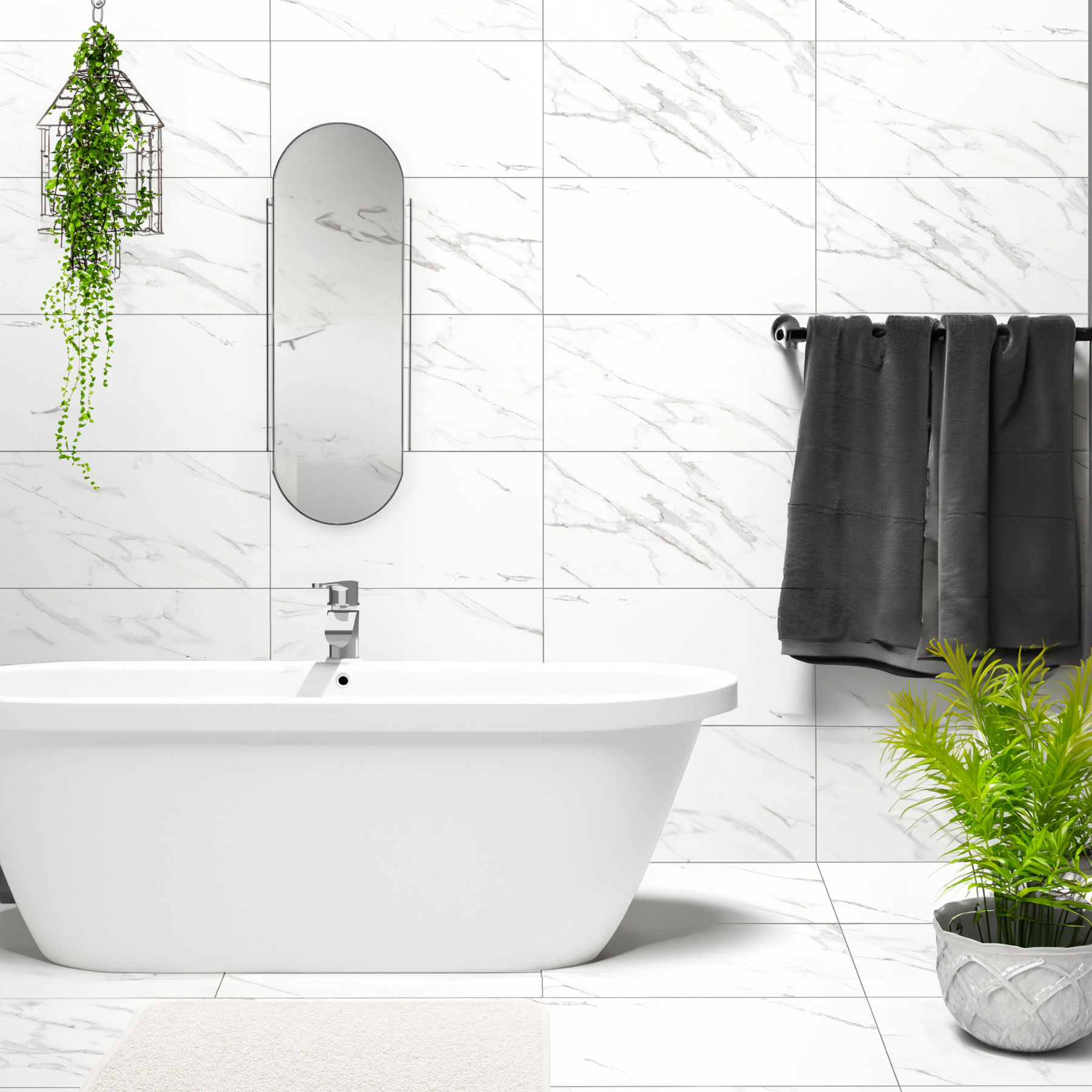 Classic Carrara White Porcelain Polished 30x60cm