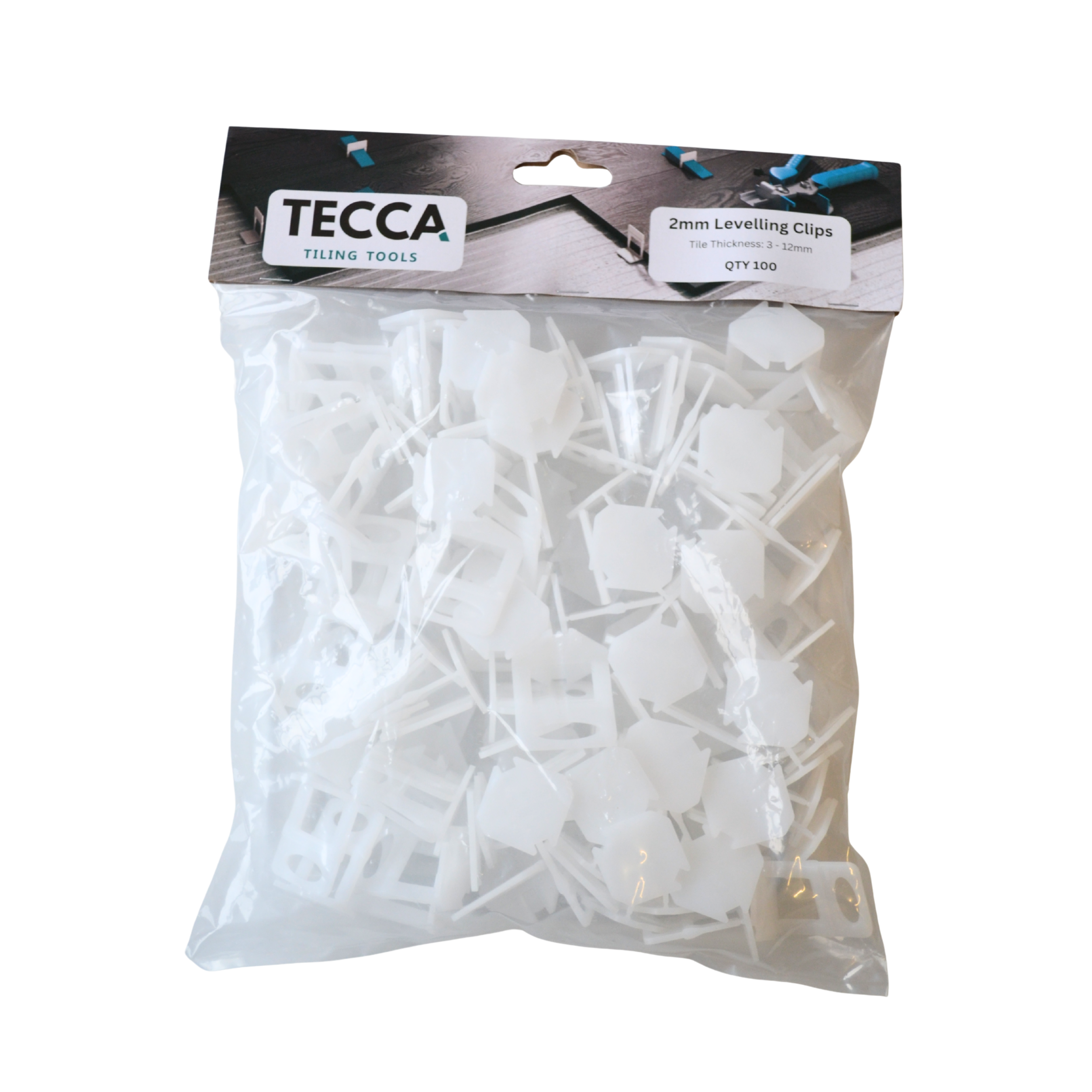 2mm Tile Levelling Clips – For Precise Tile Alignment (100 Pack)