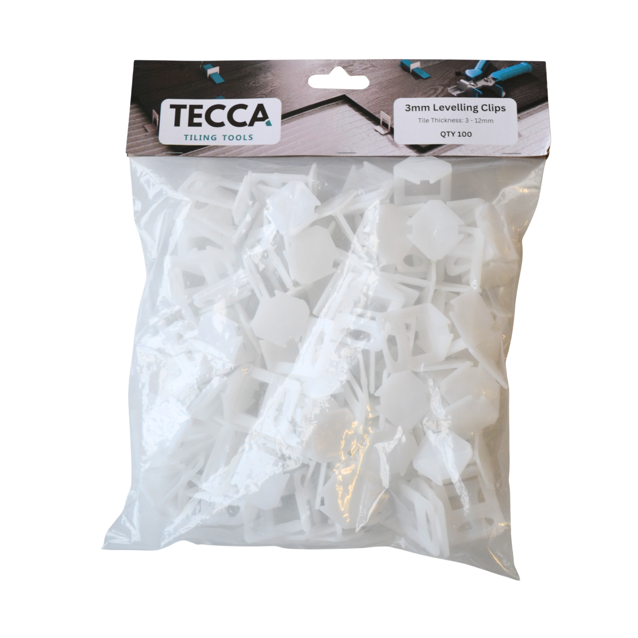 3mm Tile Levelling Clips – For Precise Tile Alignment (100 Pack)