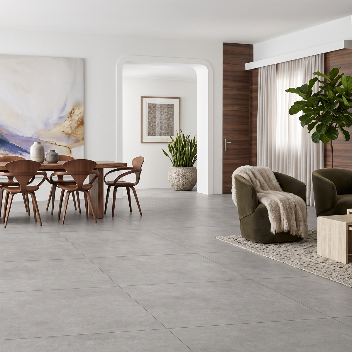 Ciorland Grey Concrete Effect Large Porcelain Tile 80x80cm